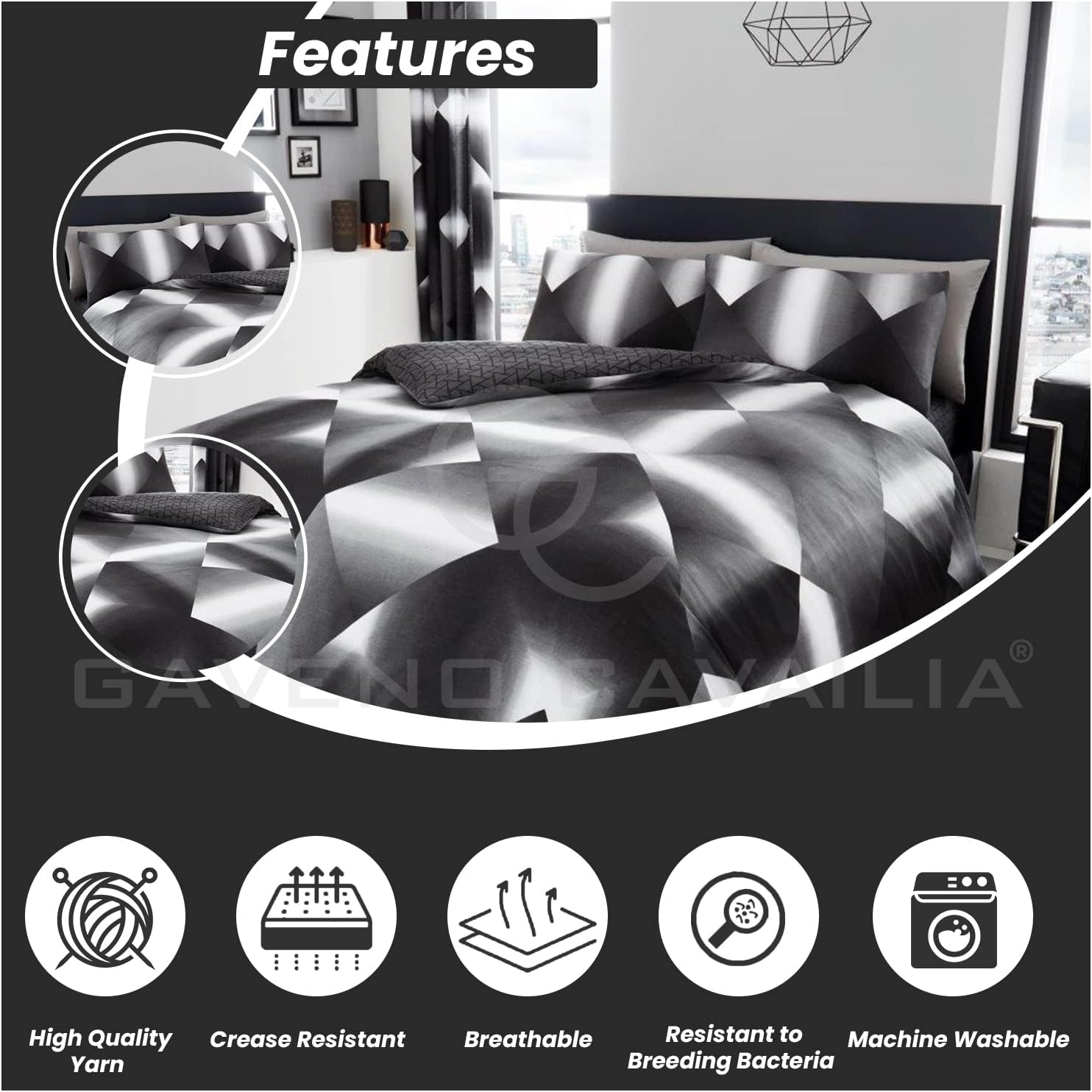 GC GAVENO CAVAILIA Premium 3D Forest Duvet Cover, Soft & Cosy Wildlife Luxury Bedding Animal Quilt Set, Triangle, Single image number 4