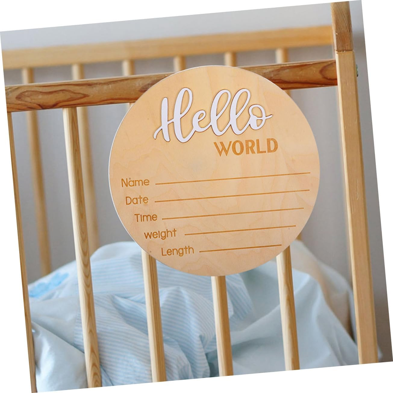 2Pcs Wooden Name Sign for Newborn Birth Announcement Photo Prop Sign for Hospital Birth Records Sturdy and Safe for Newborn Photography image number 4