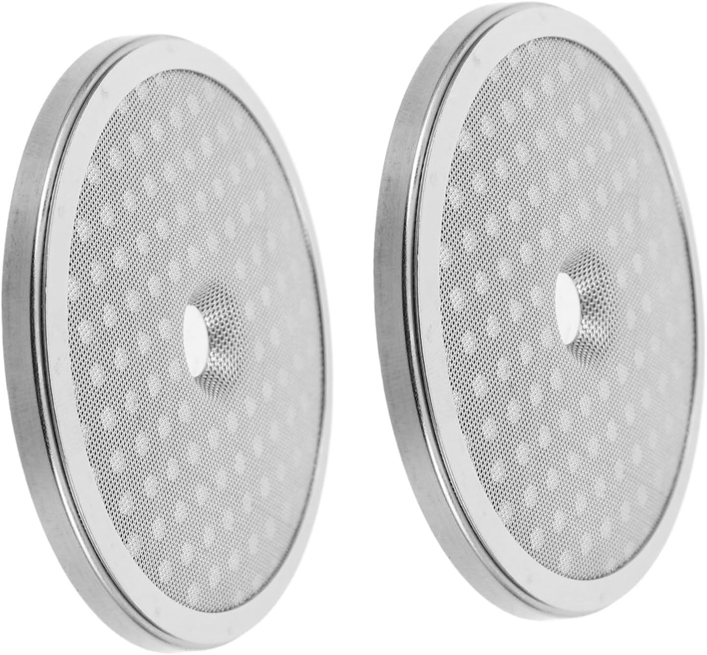 OKUMEYR 2Pcs Stainless Steel Coffee Filter Mesh Plate Reusable Espresso Puck Screen with Double Water Diffusion for Portafilter Basket Home and Office Use image number 1