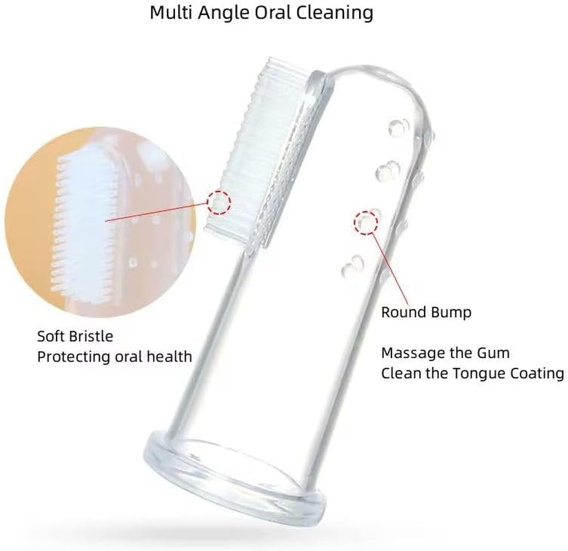 16-Piece BPA Free Silicon Baby Feeding Set Including Two Sizes Finger Toothbrush and Case. (Light Blue) image number 6