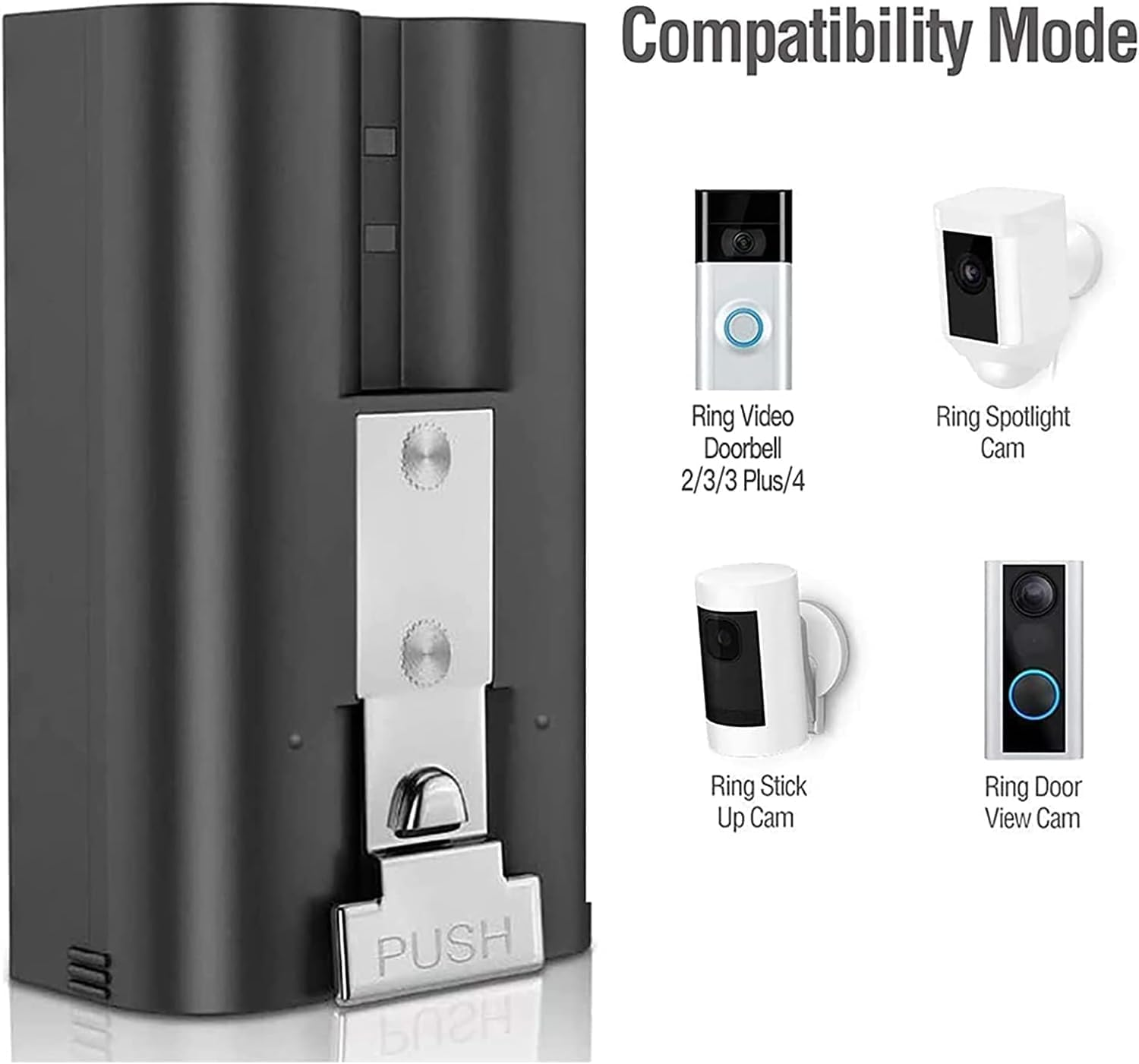 2 Packs 6040Mah Replacement Rechargeable Battery with Charger Station for Ring Video Doorbell Camera 2/3/4, Spotlight Camera and Stick up Cam 3.65V Battery image number 4
