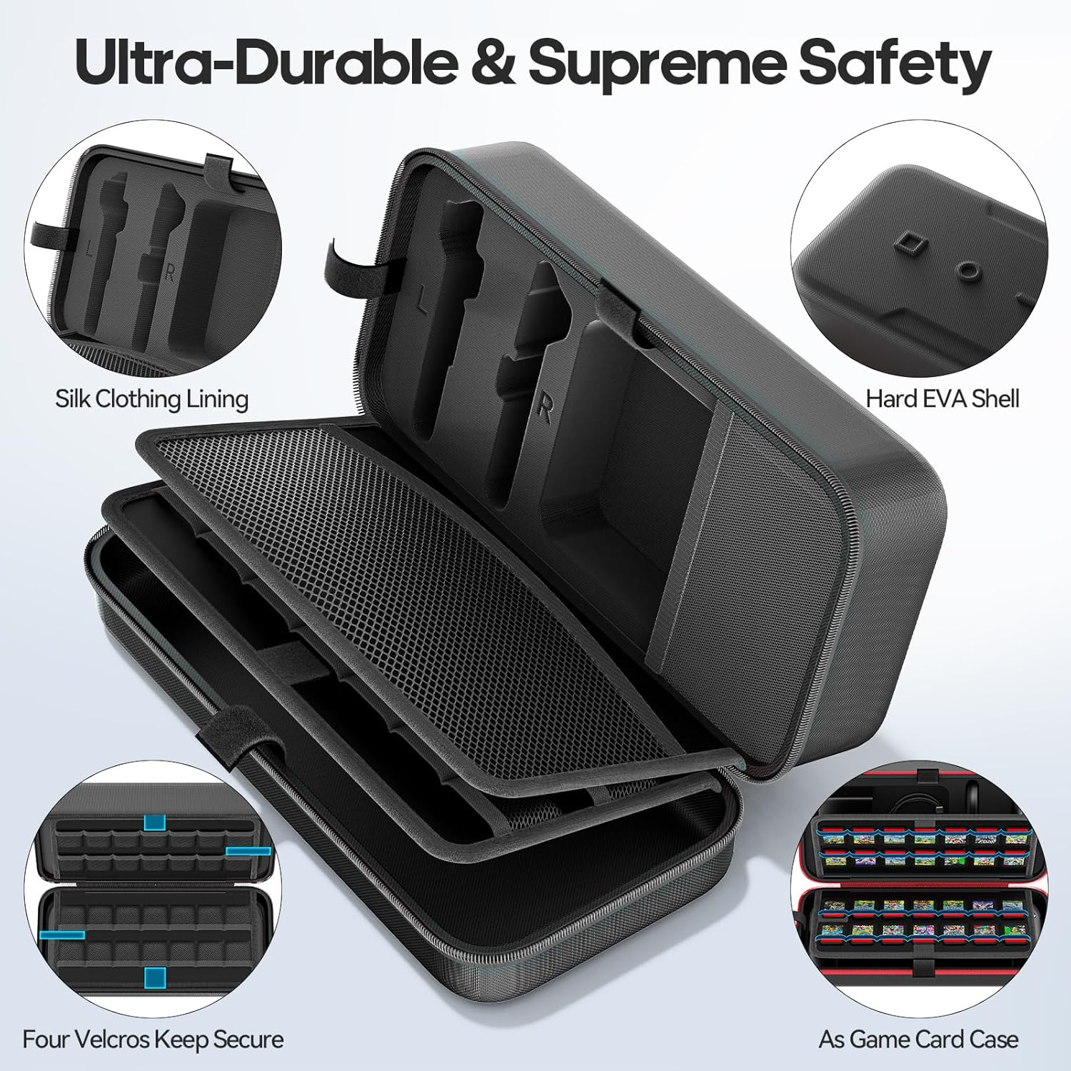 OIVO Switch 2 Case Compatible with Nintendo Switch 2, Large Switch 2 Carrying Case Fit for Joycon & Adapter, Protective Switch 2 Travel Hard Bag Holds 28 Game Cards, Switch Accessories Kit