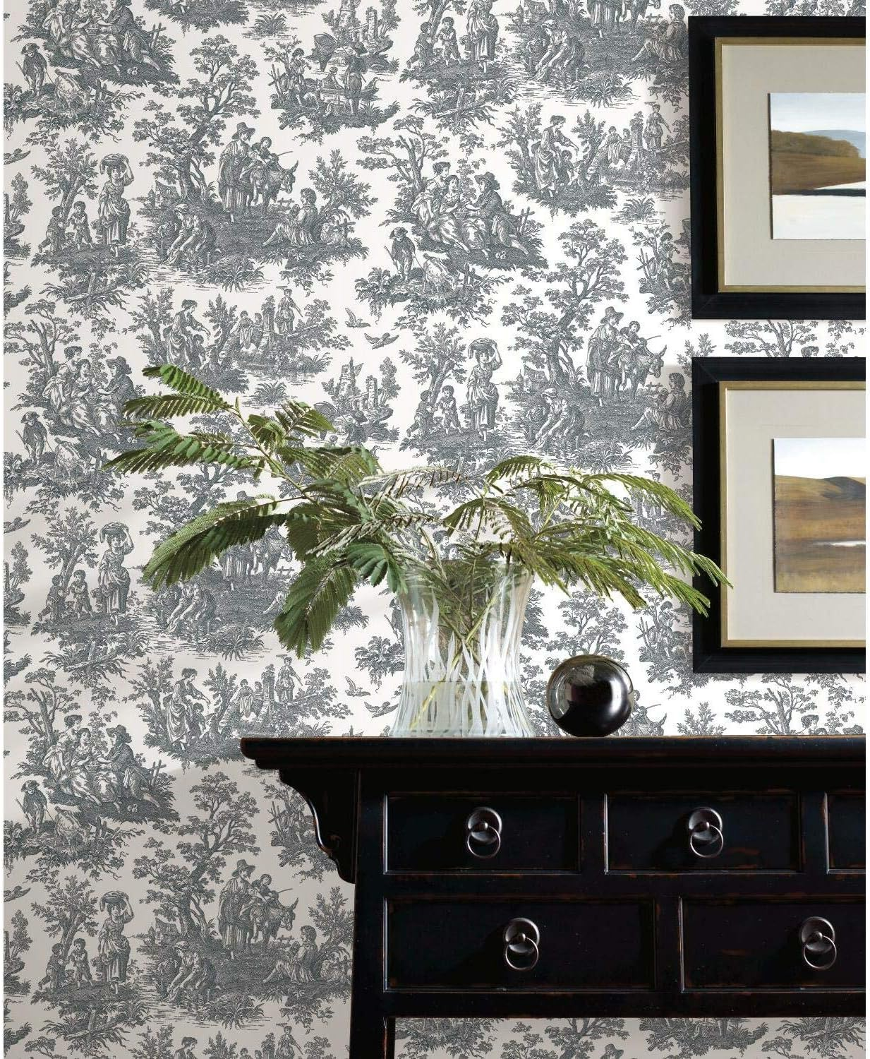 Waverly Country Life Toile Peel and Stick Wallpaper - Red, White image number 7