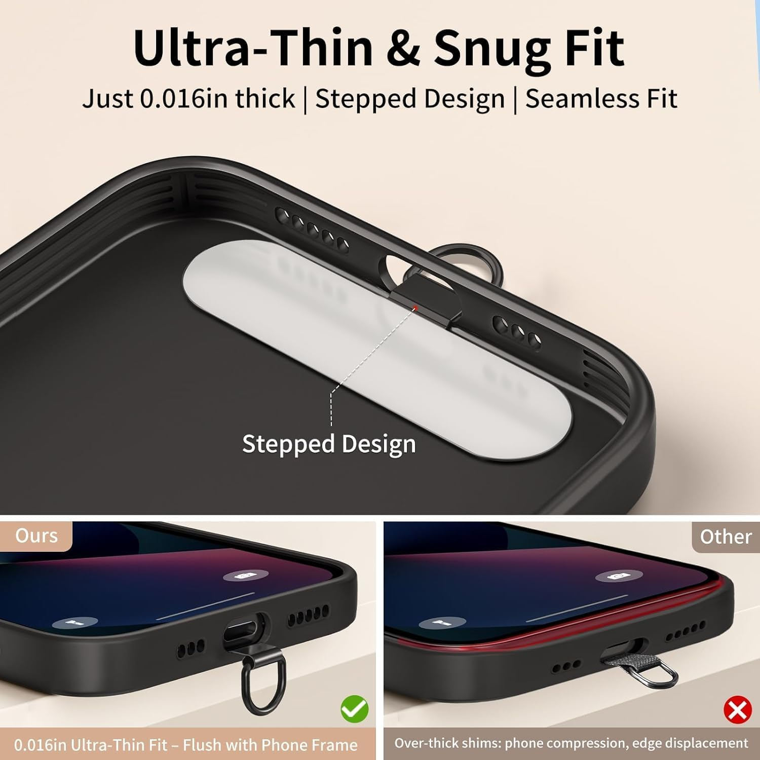 Casecret Mobile Phone Chain Universal Adjustable Mobile Phone Strap for Hanging Mobile Phone Chain Lanyard Neck Strap for Men and Women with Patch Cord for Iphone Samsung Xiaomi Sport Travel Outdoor - A-Black image number 5