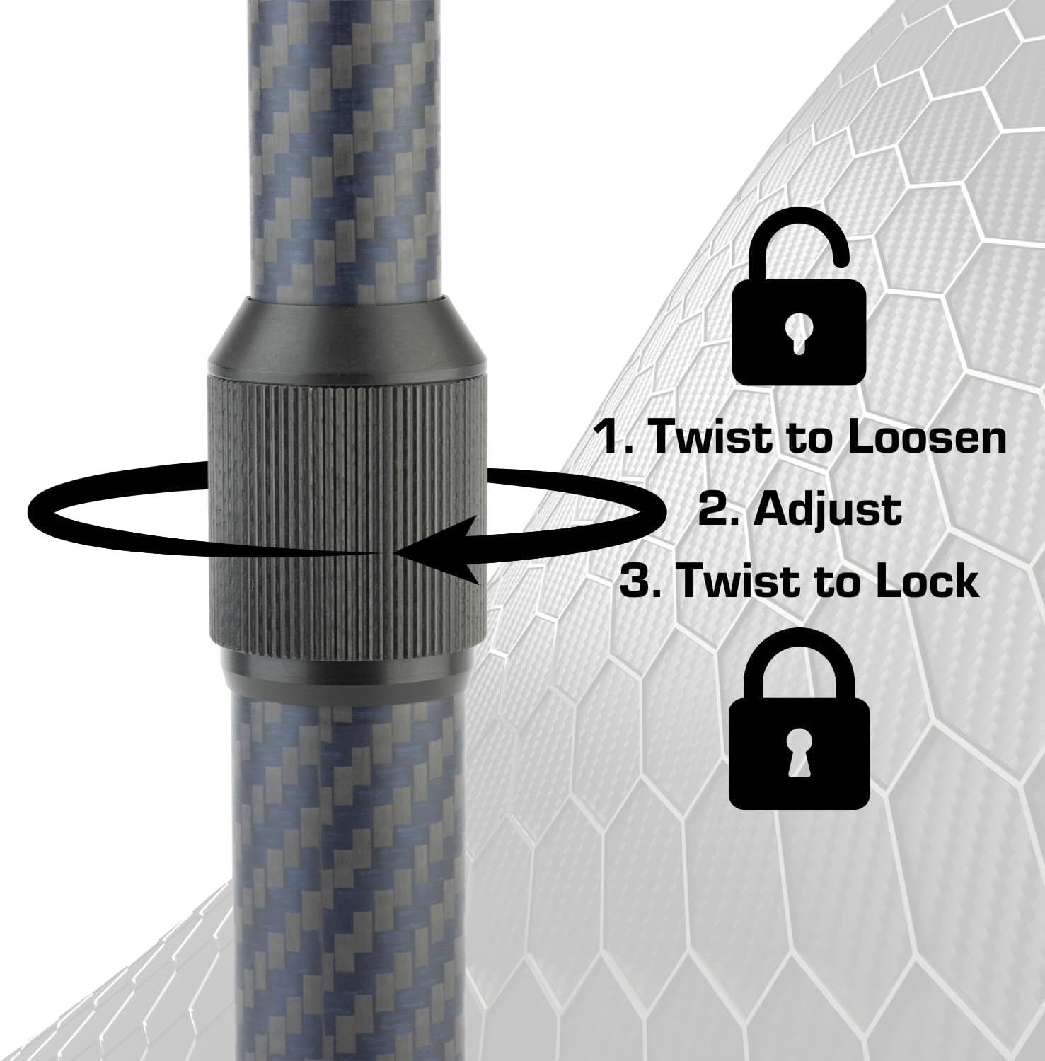 Bulletpoint Mounting Solutions Extension Arm 8"-10.5" Carbon Fiber + Kevlar Telescoping Dual Socket Fits 20Mm Attachment Ball image number 3