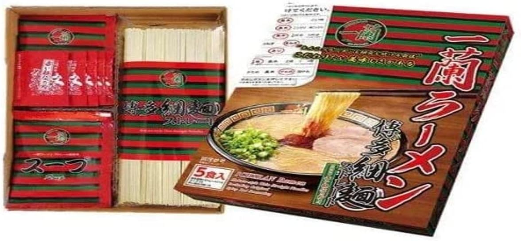 Hakata-Style Fine Straight Noodles Tonkotsu Soup with Ichiran'S Special Secret Red Dry Sauce - 5 Meals - from Japan