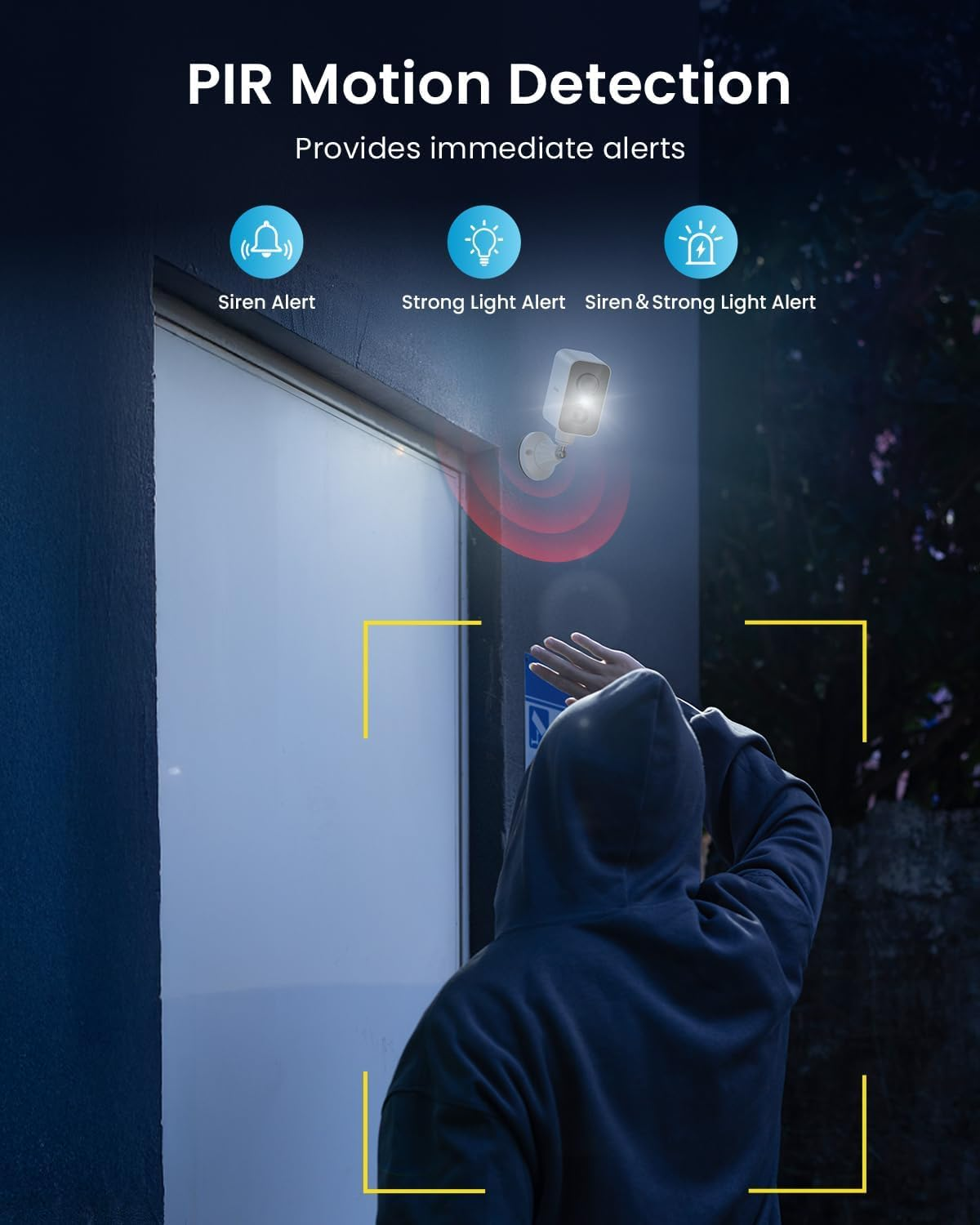 Iegeek Magnetic Security Camera Solar Outdoor Wireless, 300&deg; Rotation Adhesive Stick up Camera, 2K Battery Magnetic Base CCTV Camera System, Home Wifi Camera, Motion Detection, Color Night Vision image number 6