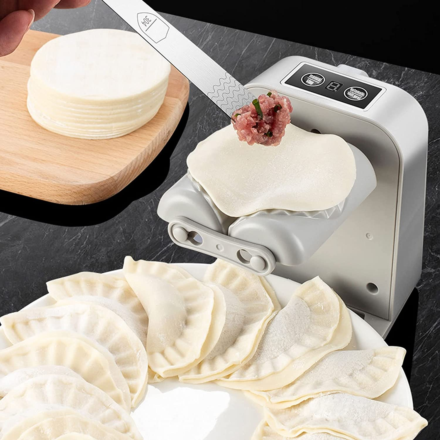 Automatic Dumpling Maker USB Rechargeable Electric Dumpling Maker Mold with 2 Gears Washable Household Large Ravioli Dumpling Press Machine for Home Kitchen image number 3