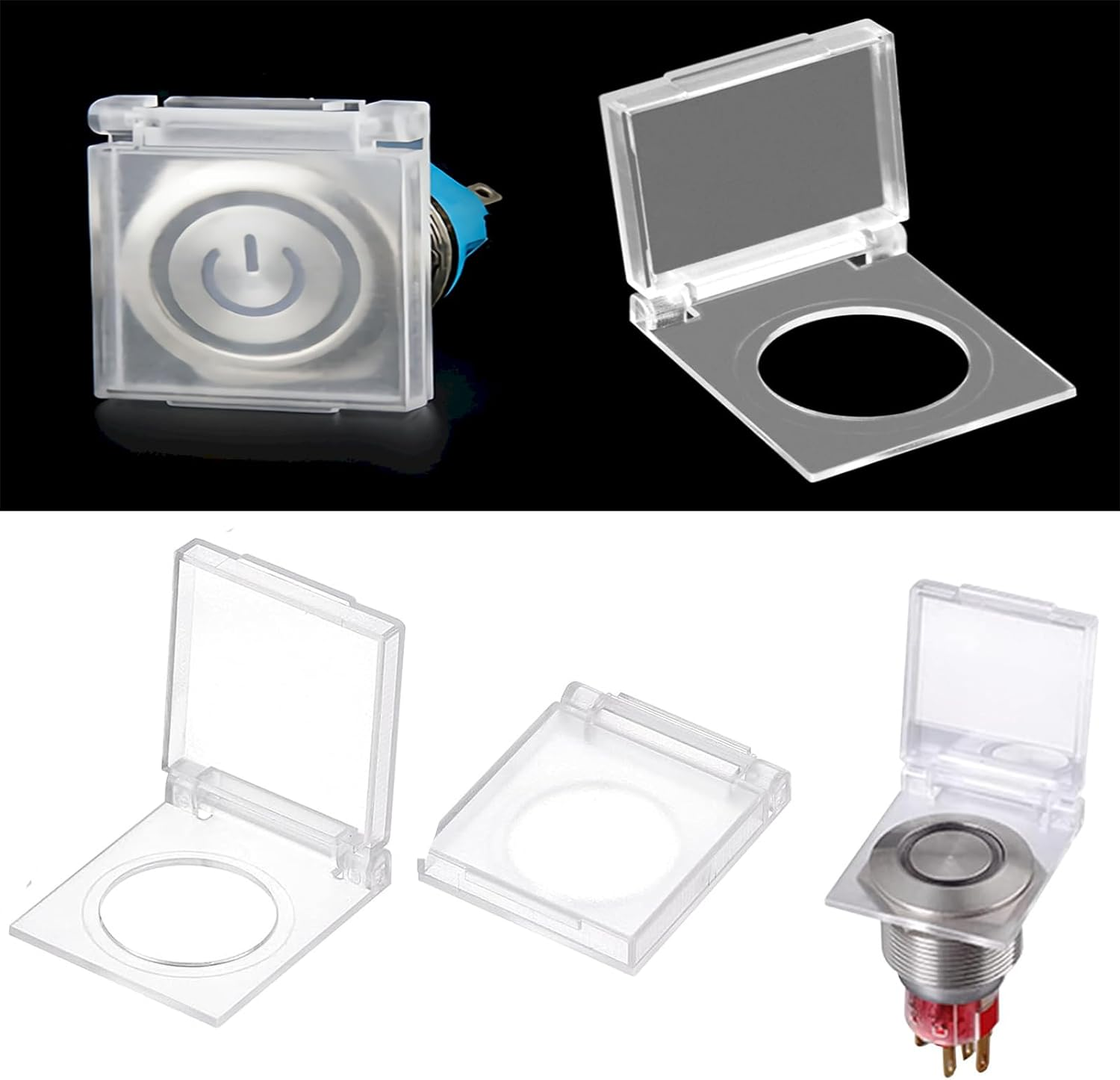 4PCS 19Mm Dustproof Safety Push Button Cap Cover Guard, Plastic Protector Child Proof for Push Button Switch image number 3