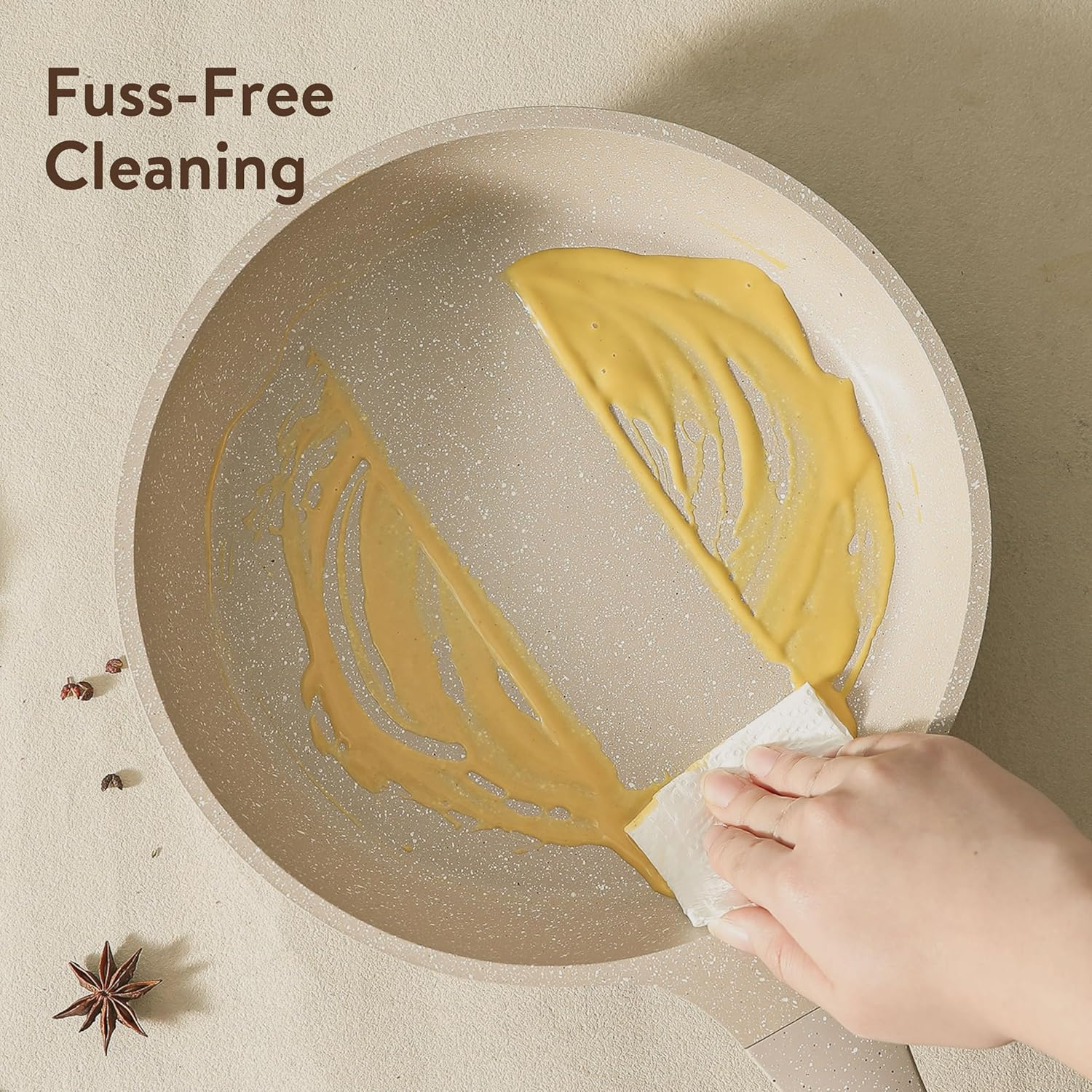 CAROTE Pots and Pans Set Nonstick, Cookware Set Non Stick, Induction Cookware Sets, Kitchen Cooking Set with Stay-Cool Handles, 10 Piece image number 3