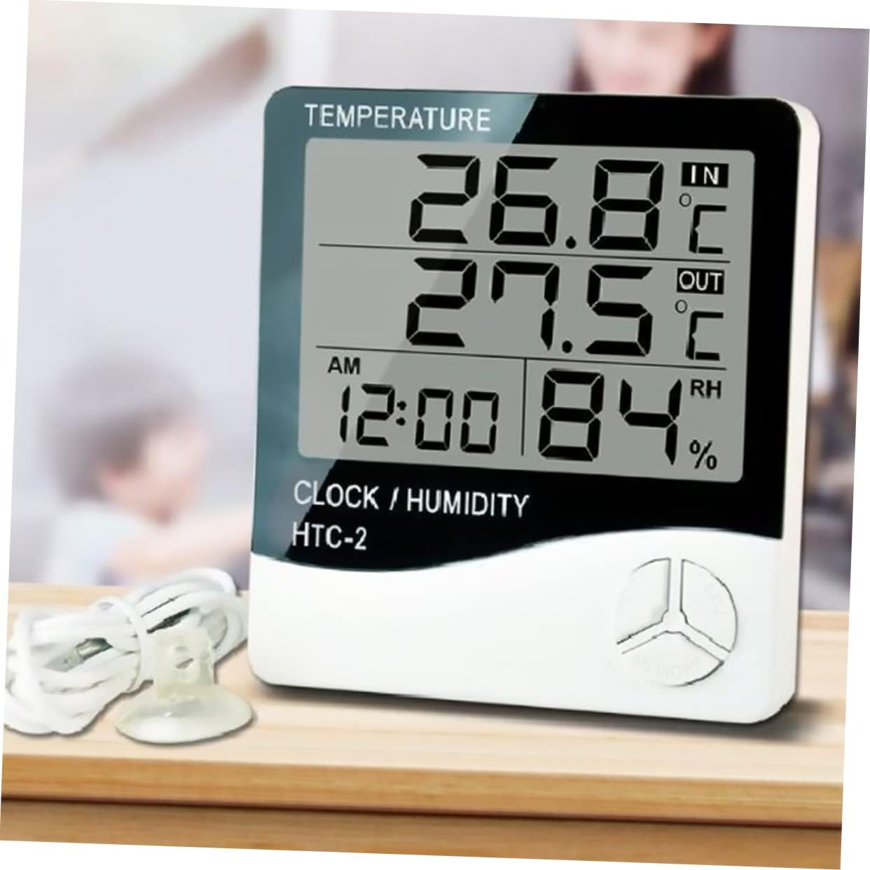 Digital Thermometer Humidity Monitor for Aquarium Fish Tank Home Use LCD Display Accurate Temperature Humidity Readings for Greenhouse Kitchen Office and Room