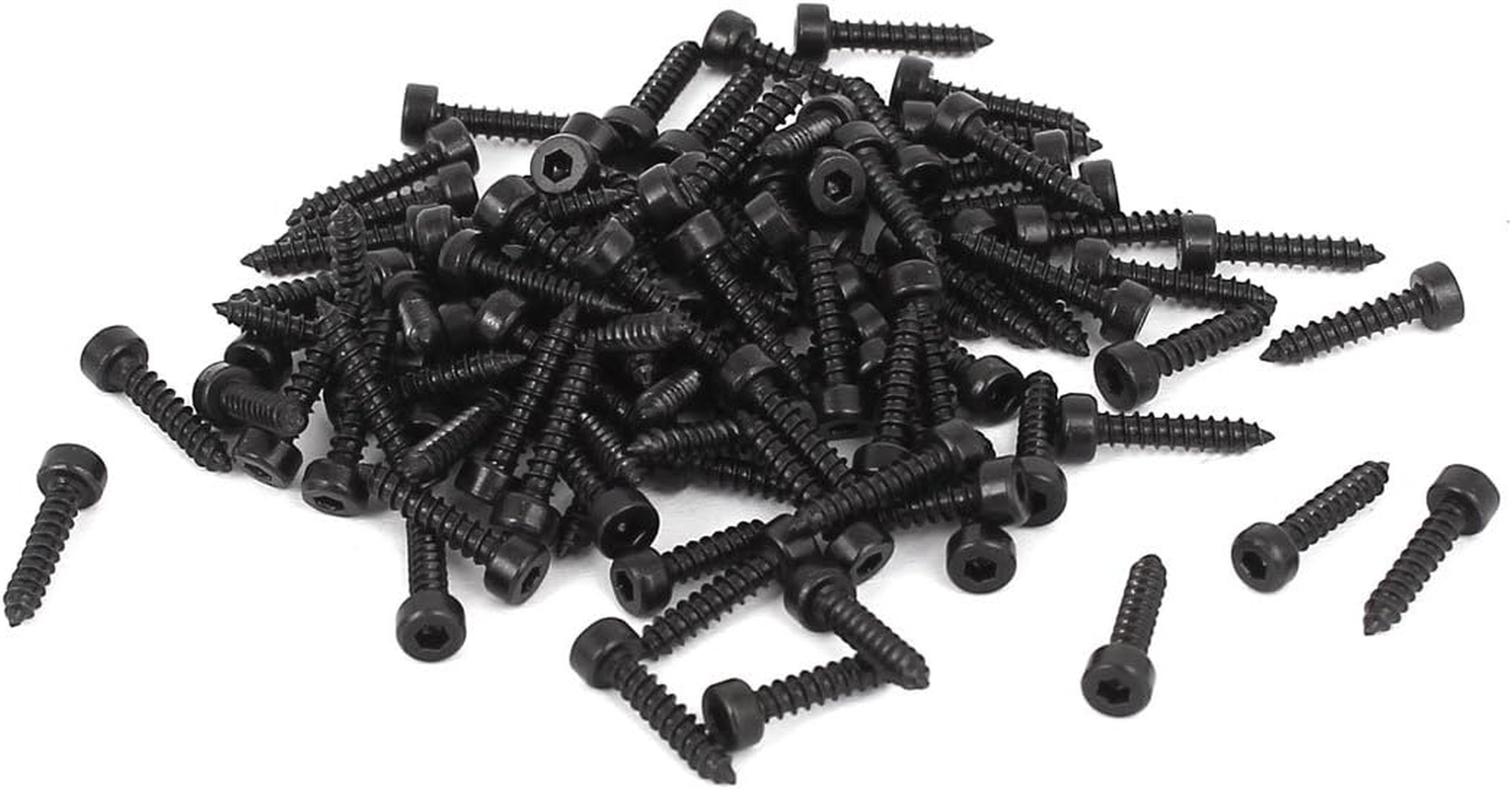 Uxcell 2Mm X 10Mm Threaded Carbon Steel Hex Head Self Tapping Screws 100Pcs