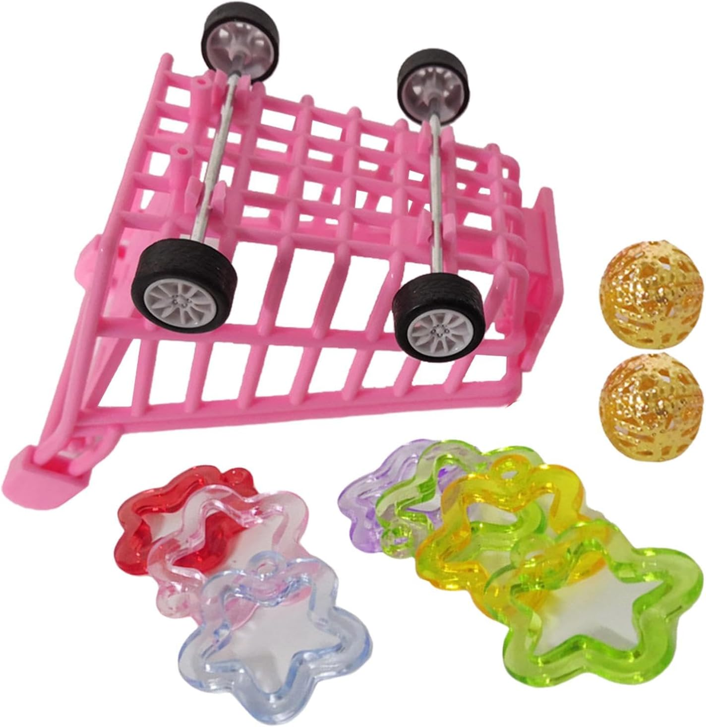 Shurzzesj Bird Shopping Cart Toy - Supermarket Handcart Toy for Parrots - Bird Parrot Puzzle Toy Shopping Cart Ball Toy Bird Educational Training Toy for Conure Parrot Budgie Parakeet image number 4