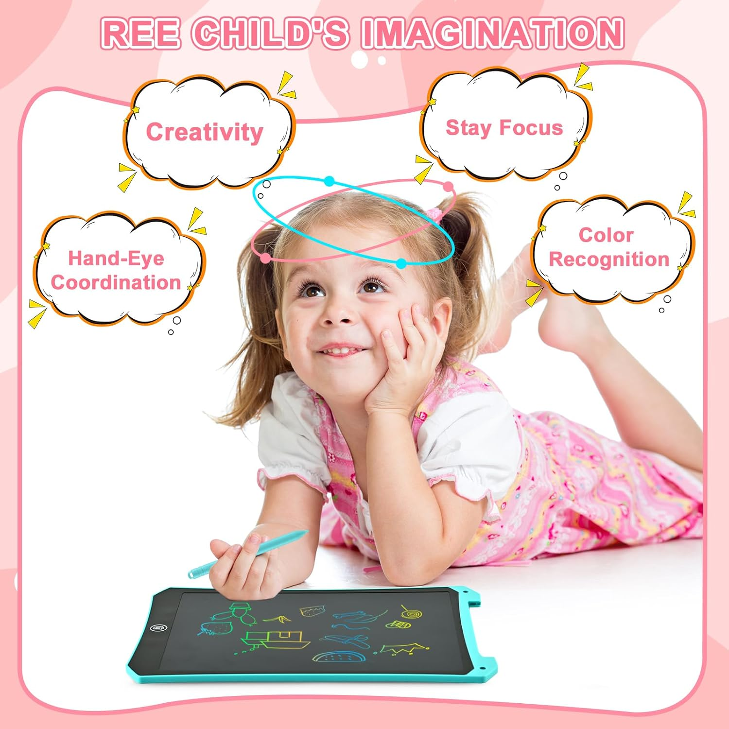 2 Pack LCD Writing Tablet 10 Inch Doodle Board Toddler Kids Toys Gifts, Drawing Tablet Drawing Pad, Kids Games Christmas Birthday Gifts Toys for 3 4 5 6 7 Years Old Girls Boys image number 4