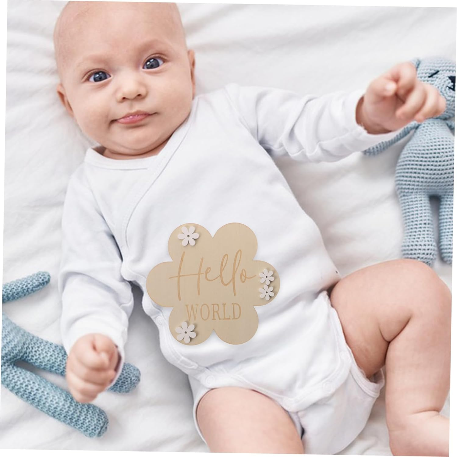 2Pcs Wood Milestone Discs for Newborn Birth Announcement Cards Milestone Wood Circles for Girl Toys Months Nursery Photo Props for Monthly Growth Record image number 6