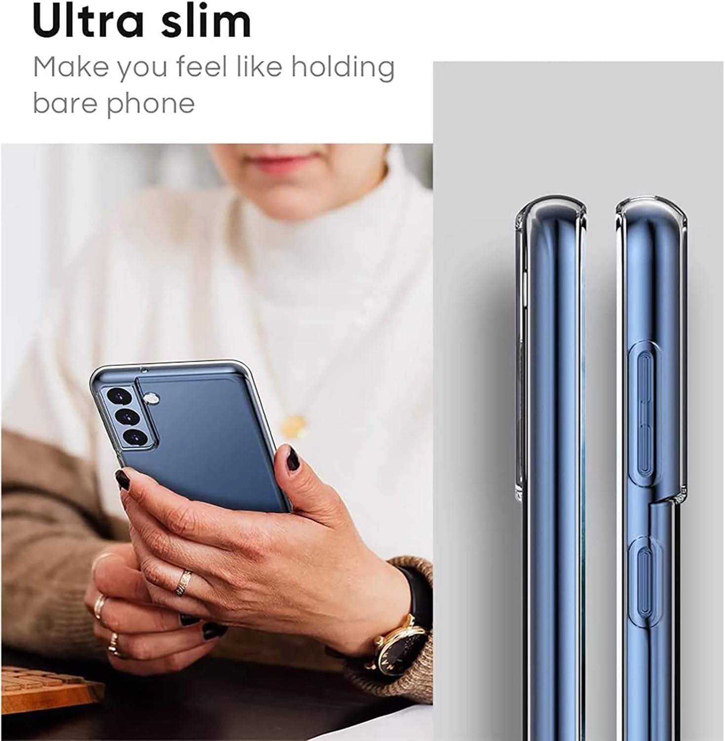 Transparent Clear Slim Soft Gel Phone Case Cover for Samsung Galaxy S22+ plus Support Wireless Charging image number 3