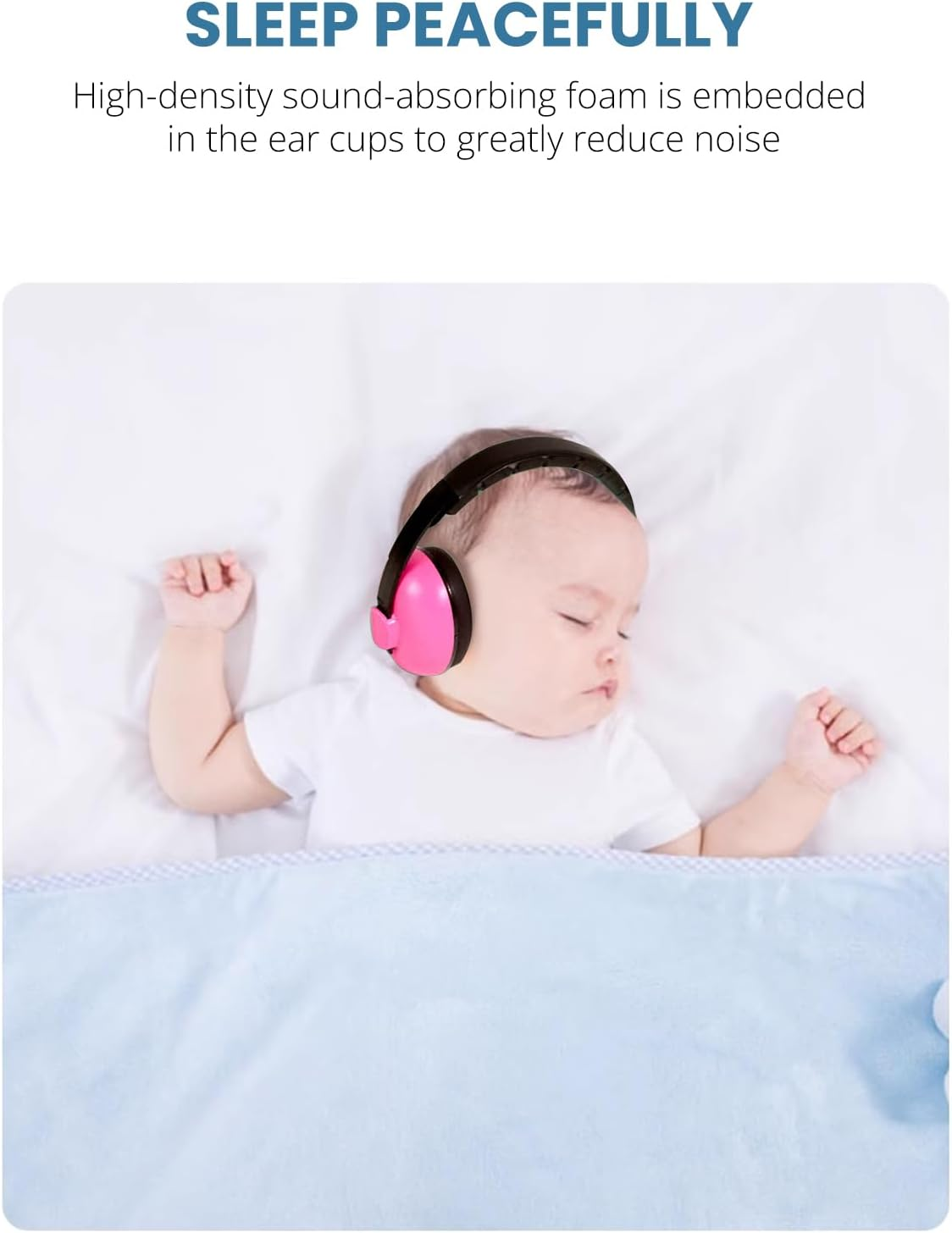 Baby Noise Protection Ear Muffs for Infants & Toddlers (0-3 Years), 26Db Hearing Protection, Ideal for Outdoor, Airplane, Sleep, Fireworks &ndash; Pink image number 6