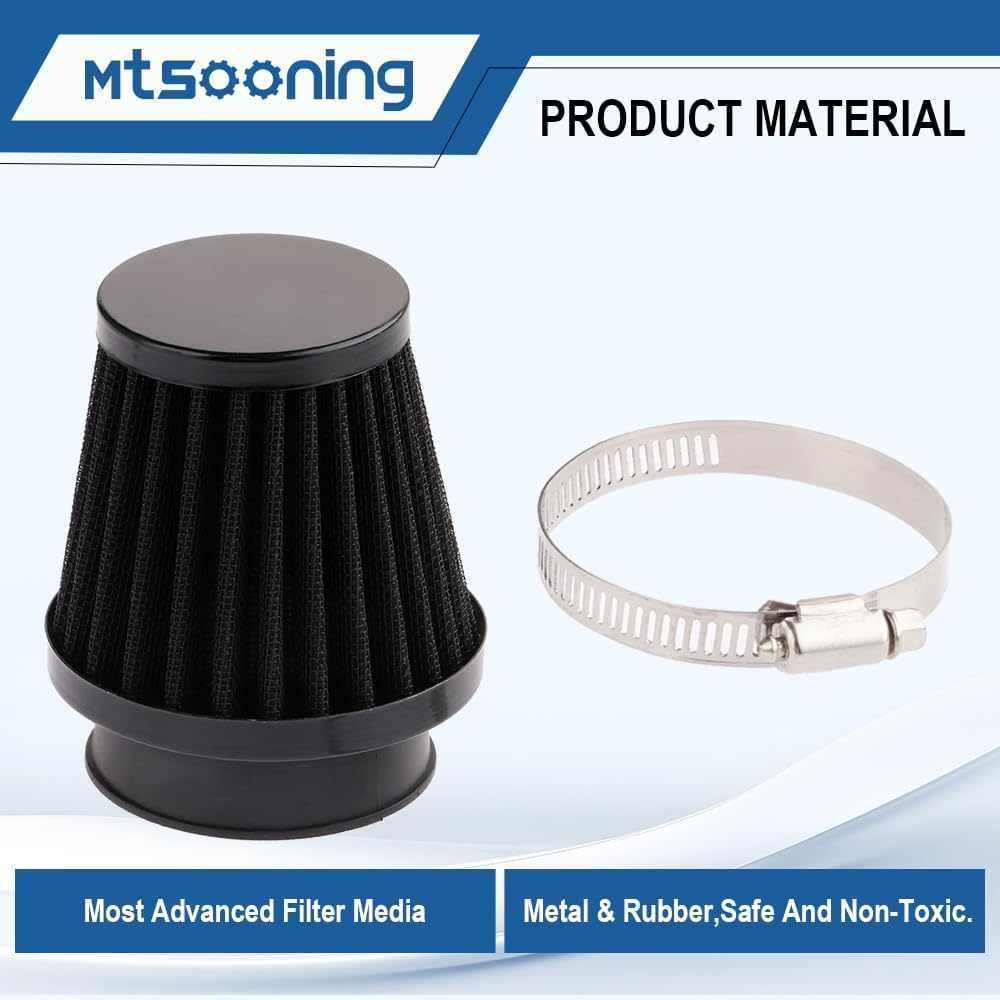 Mtsooning Universal Motorcycle Air Filter, 50Mm Motorcycle Cone Intake Breather Cleaner Replacement for ATV Kart Dirt Pit Bike Motorcycle, Scooter, Minibike image number 3