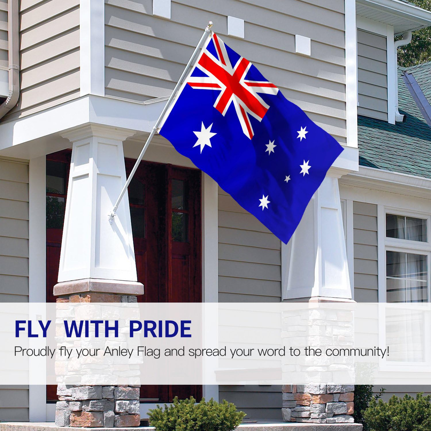 Kvadouly Australia Flag 3X5 FT for Outdoor &ndash; Double-Sided Australian Flags with Brass Eyelets for Garden, Street, Bar, Olympic Party Decorations, Indoor Outdoor Display image number 5