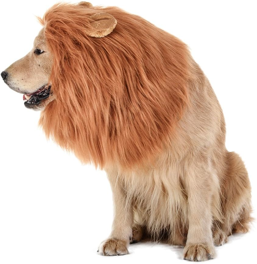 TOMSENN Realistic & Funny Lion Mane for Dogs - Complementary Lion Mane for Dog Costumes for Medium to Large Sized Dogs image number 5