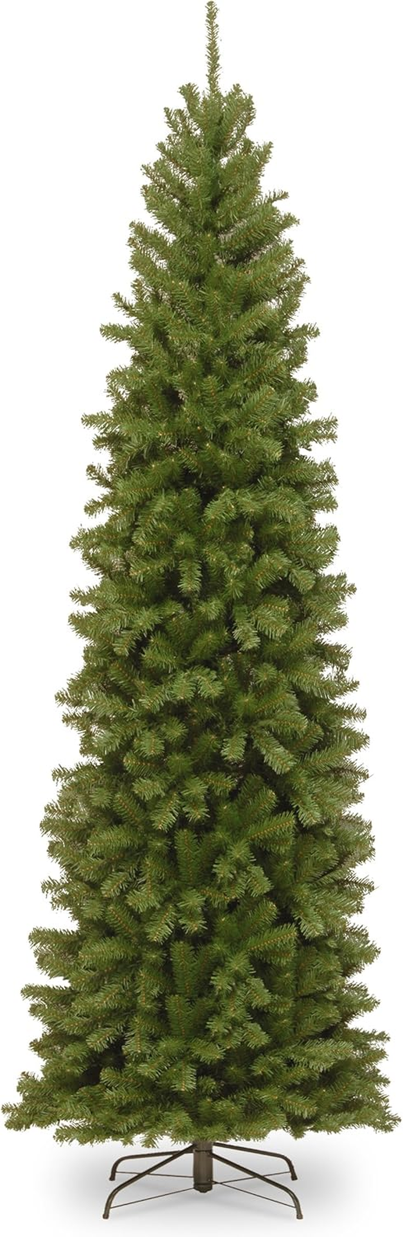 National Tree Company Artificial Slim Christmas Tree, Green, North Valley Spruce, Includes Stand, 6.5 Feet image number 1