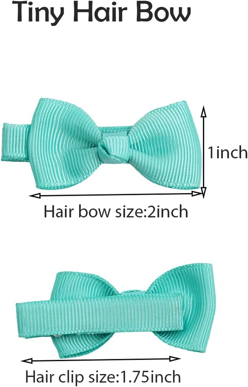 50Pcs 2Inch Mini Hair Clips for Baby Fine Hair Grosgrain Ribbon Hair Bows Clips Fully Lined for Baby Girls Infants Toddlers in Pairs image number 1