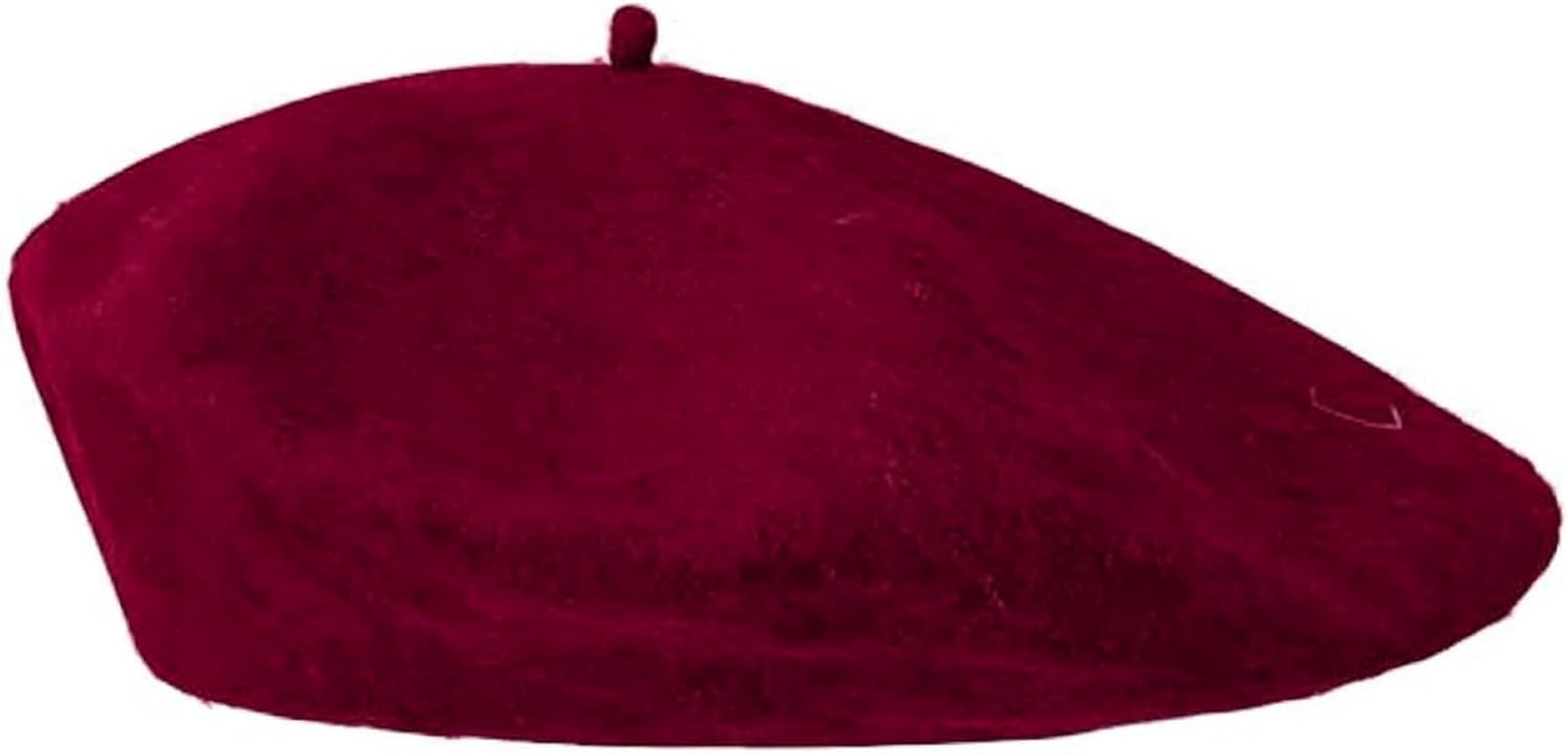 OJIOUI French Beret Winter Hats for Women Soft and Breathable Winter Warm Hat Classic Solid Color Beanie Cap - Red image number 3