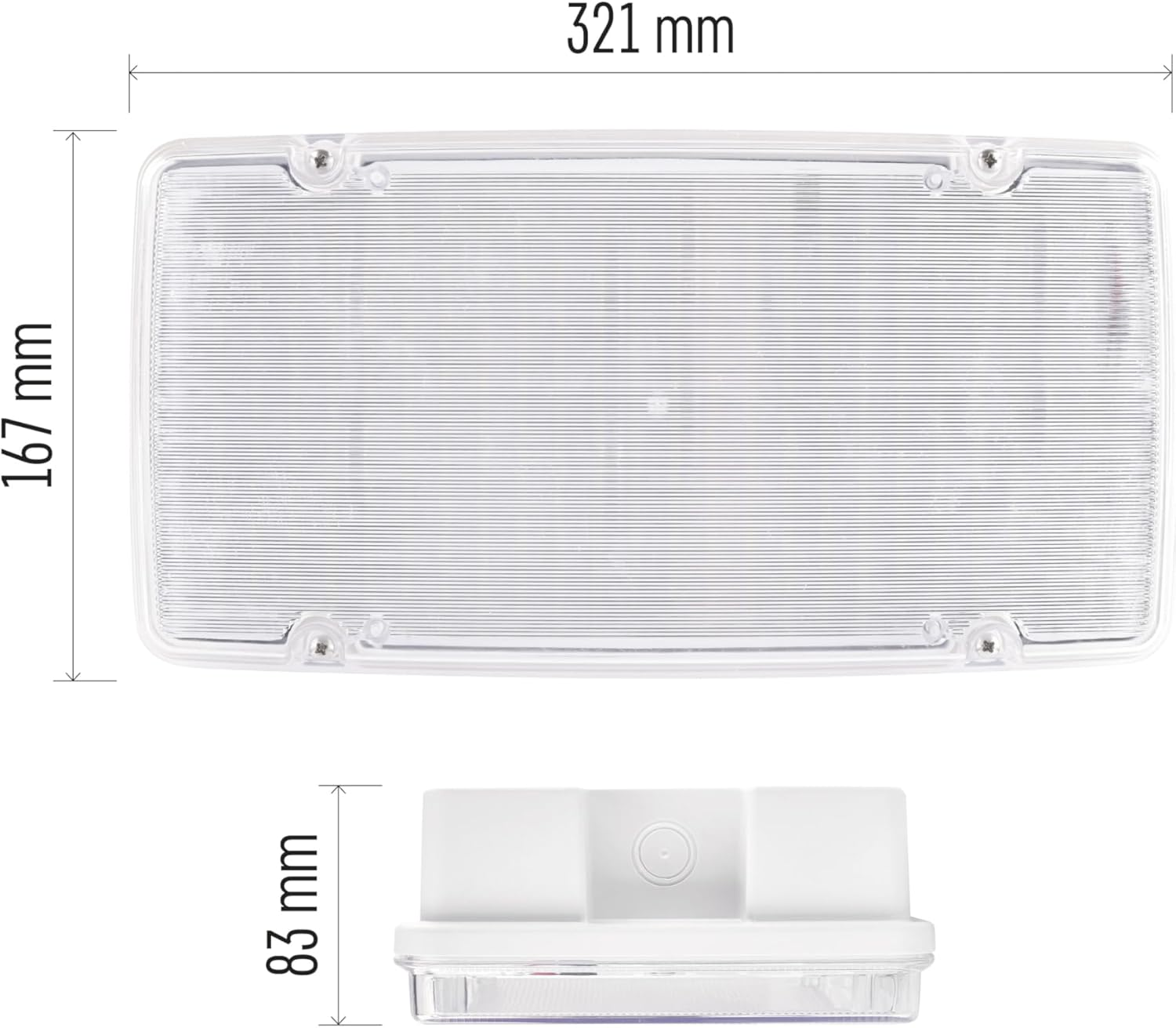 EMOS - LED Security Light Nessi 10W with Battery - Anti-Panic Lighting with Manual Test Button - 3 Hours Emergency Mode - Surface-Mounted - Cool White Light - Also for Wet Rooms - White image number 4
