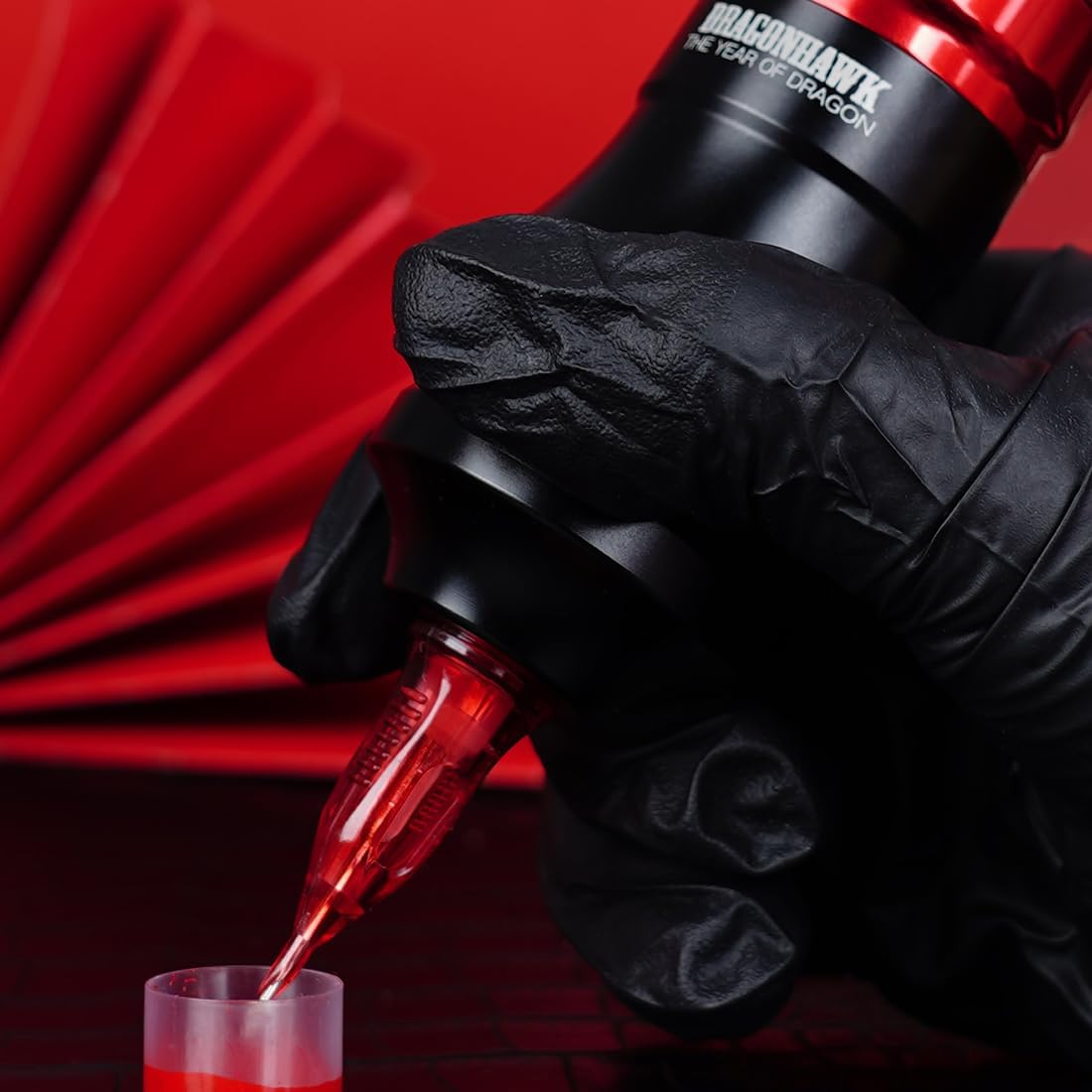 Mast Tattoo Gun Pen Machine, Fold Pro Cordless Year of Dragon Edition Tattoo Machine Gift, Power Motor by Mcore-C3 (Black) image number 1