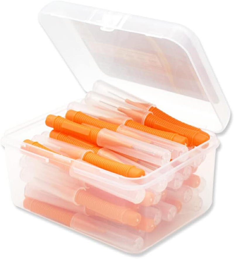 40Pcs Interdental Brush Supple Floss Push-Pull Teeth Brushes I Shaped Handheld Indoor Oral Hygiene Tool Travel Holiday, Green & 0.8Mm