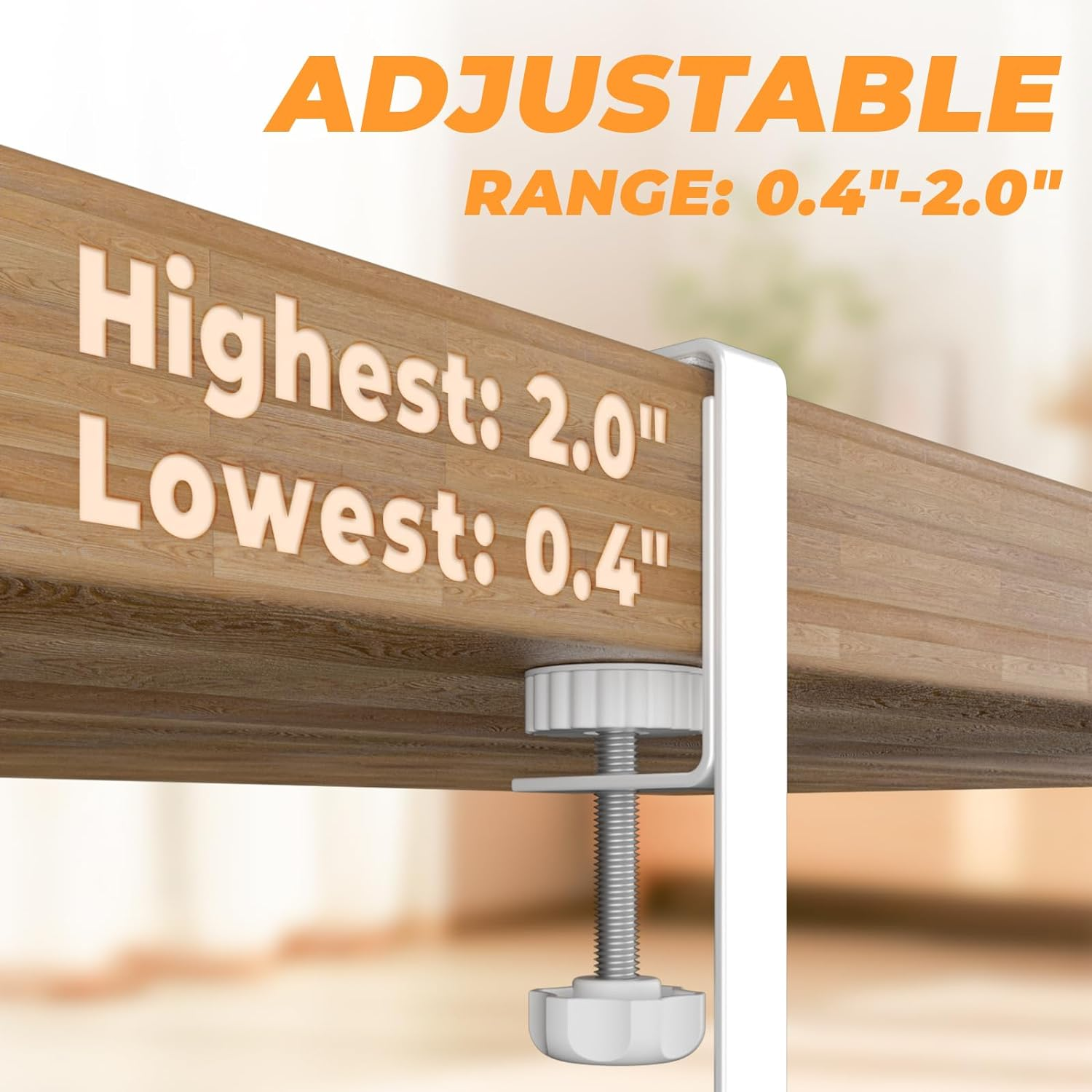 Under Desk Cable Management Tray,No Drill Mesh Desk Cables Trays with Clamp,Wire Managements Tray Cabl-E Management Box,Desk Cable Tray Wire Organizer for Office, Home(White)(White) image number 1