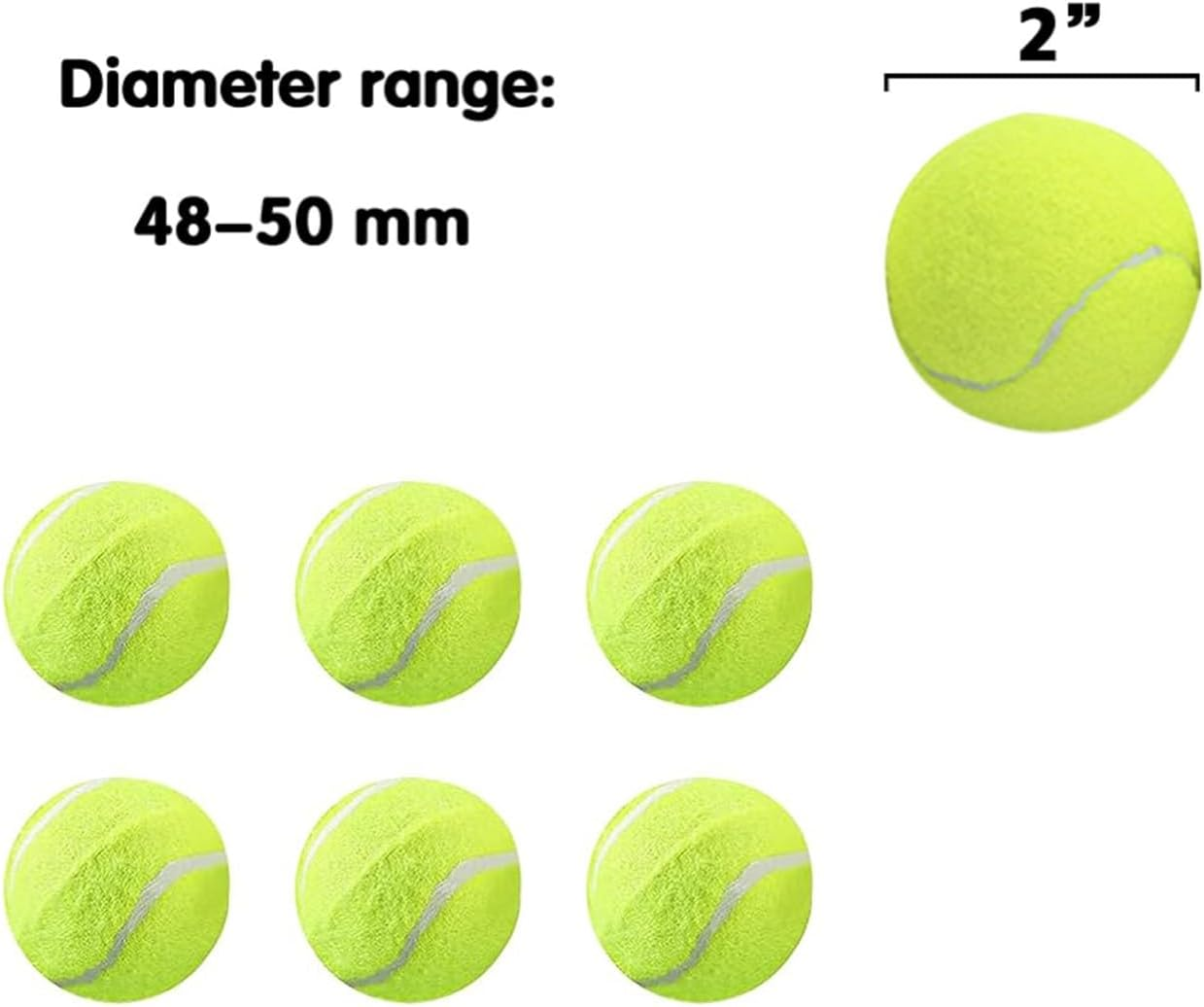 6 Pack Mini Tennis Balls for Pet Playing Fecth, 2 Inch Dogs Training Tennis Balls for Small Size Dogs, Interactive Dog Playing Balls Fits 2 Inch Dog Ball Launchers&hellip; image number 6
