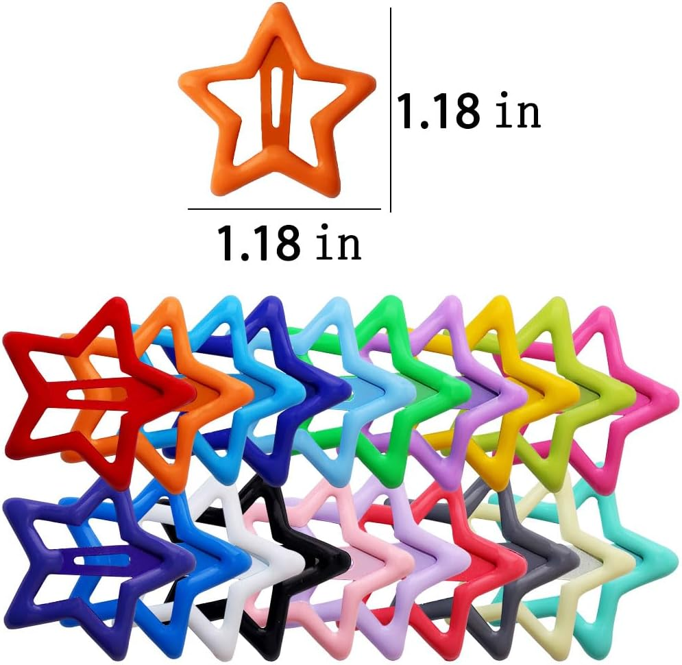 Pack of 40 Star Hair Clips, Colourful Stars Hair Clips, Women'S Small Pentagram Hair Clips, Adorable Cute Metal Five-Pointed Star Hair Clip for Women, Baby Hair Clips, Hair Accessories