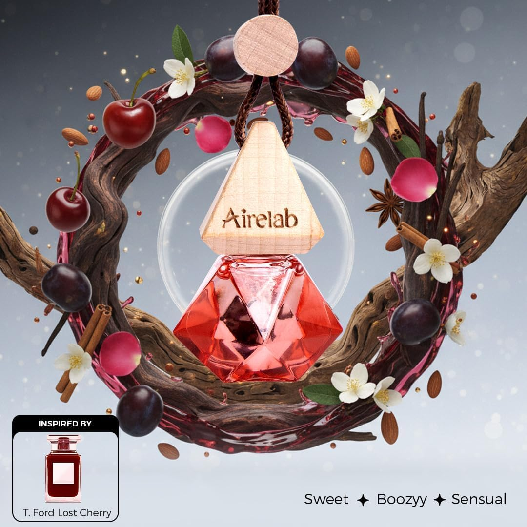 Car Air Freshener &ndash; Inspired by T. Ford Lost Cherry, Luxury Long Lasting Essential Oil Diffuser for Car Interior, Natural Odour Eliminator, Premium Unisex Car Perfume, Safe for Kids & Pets