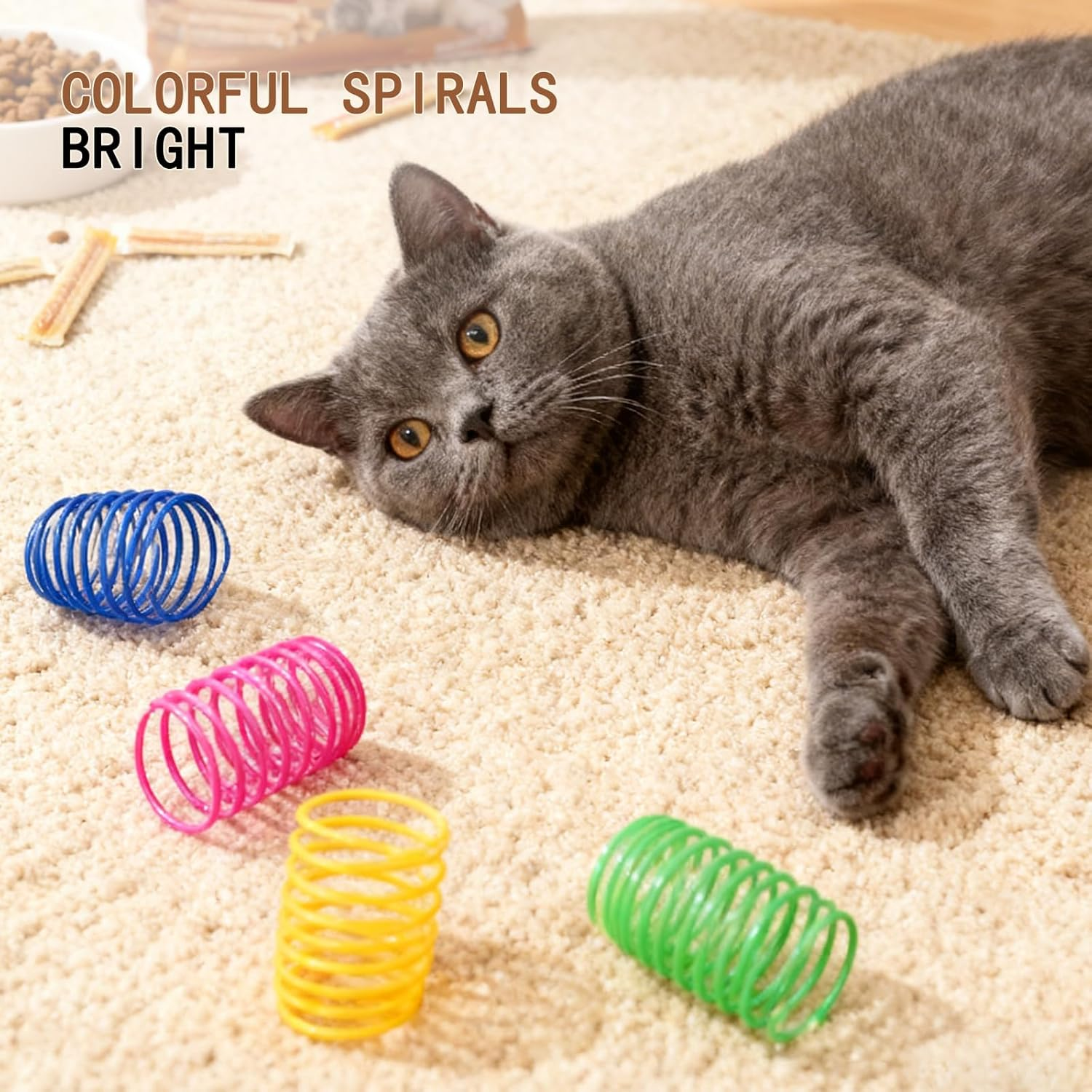 36-Piece Cat Spring Toy Set &mdash; a Must-Have Enrichment Cat Toys for Indoor Cats, Solving All Needs for Interactive Cat Toys, Kitten Toys, and Cat Enrichment in One Box. image number 5