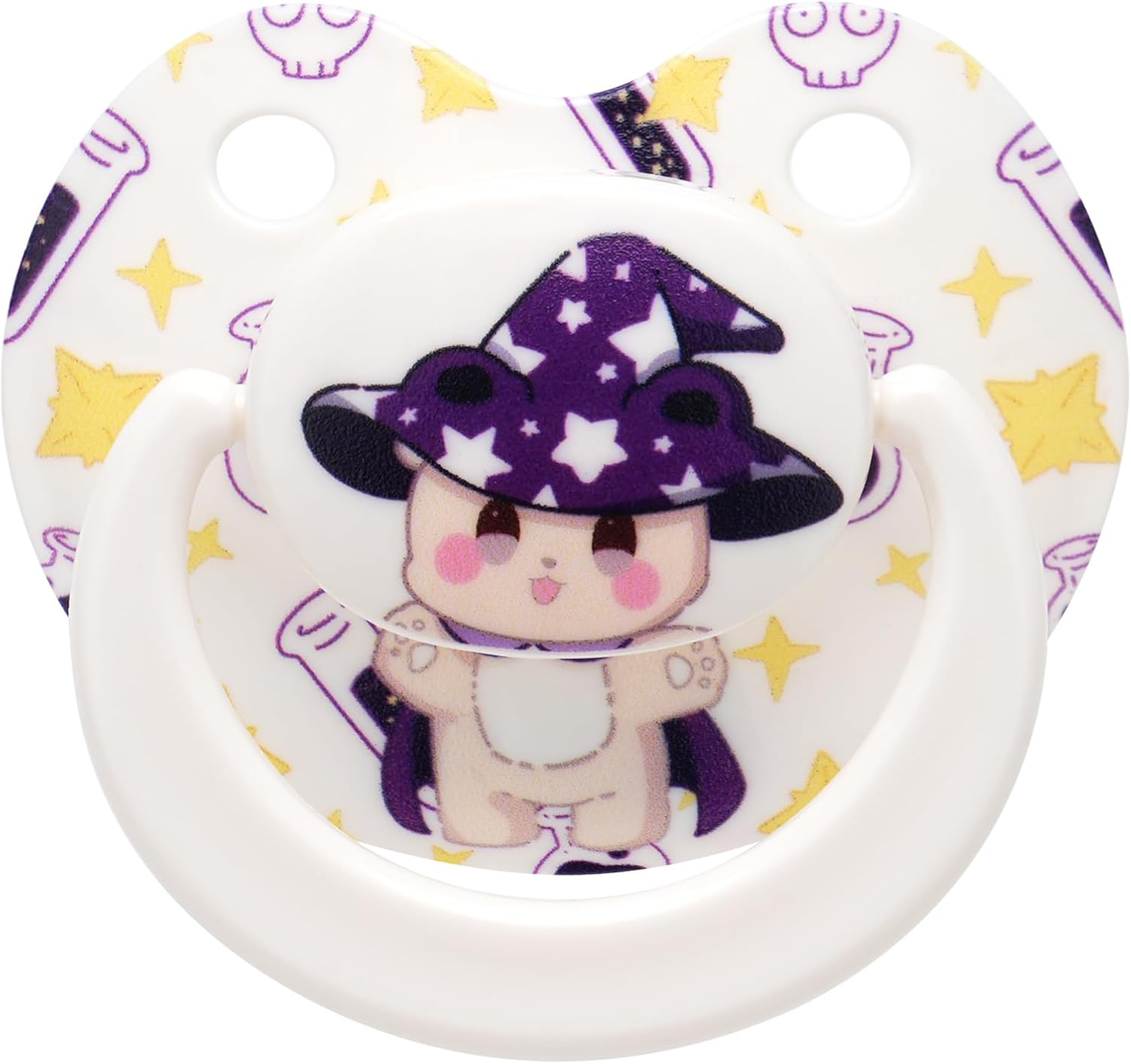 Big Shield Adult Pacifier: Cute Bear Large Size Paci for Anxiety - Soft Silicone Bigger Nipple Binky for Autism Bear White image number 3