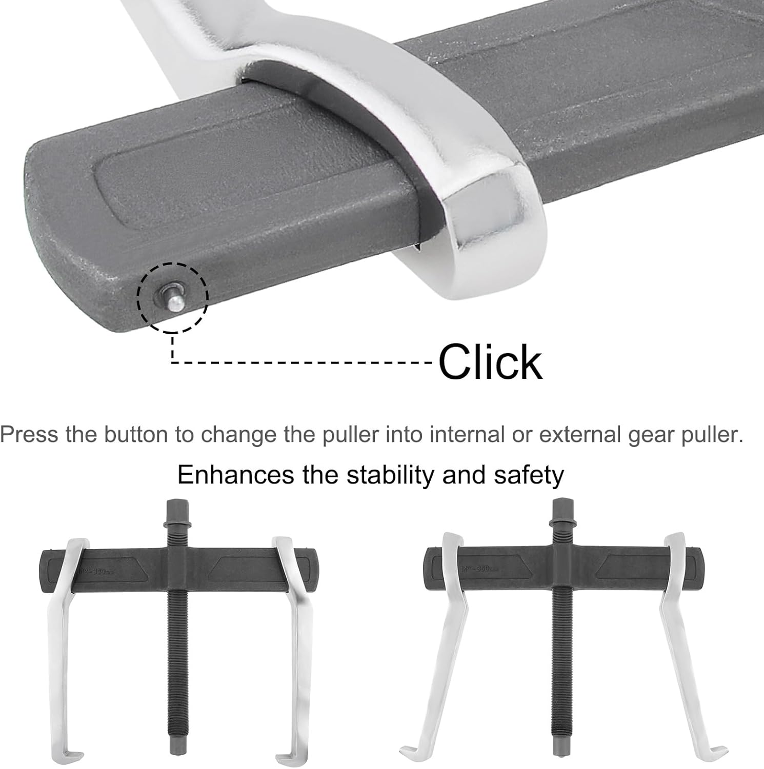 Chgimposs 14 Inch 2-Jaw Gear Puller, Adjustable CR-V Bearing Puller Gears, Removal Tool for External Internal Pulling, Puller Tool Separate Lifting Device image number 6