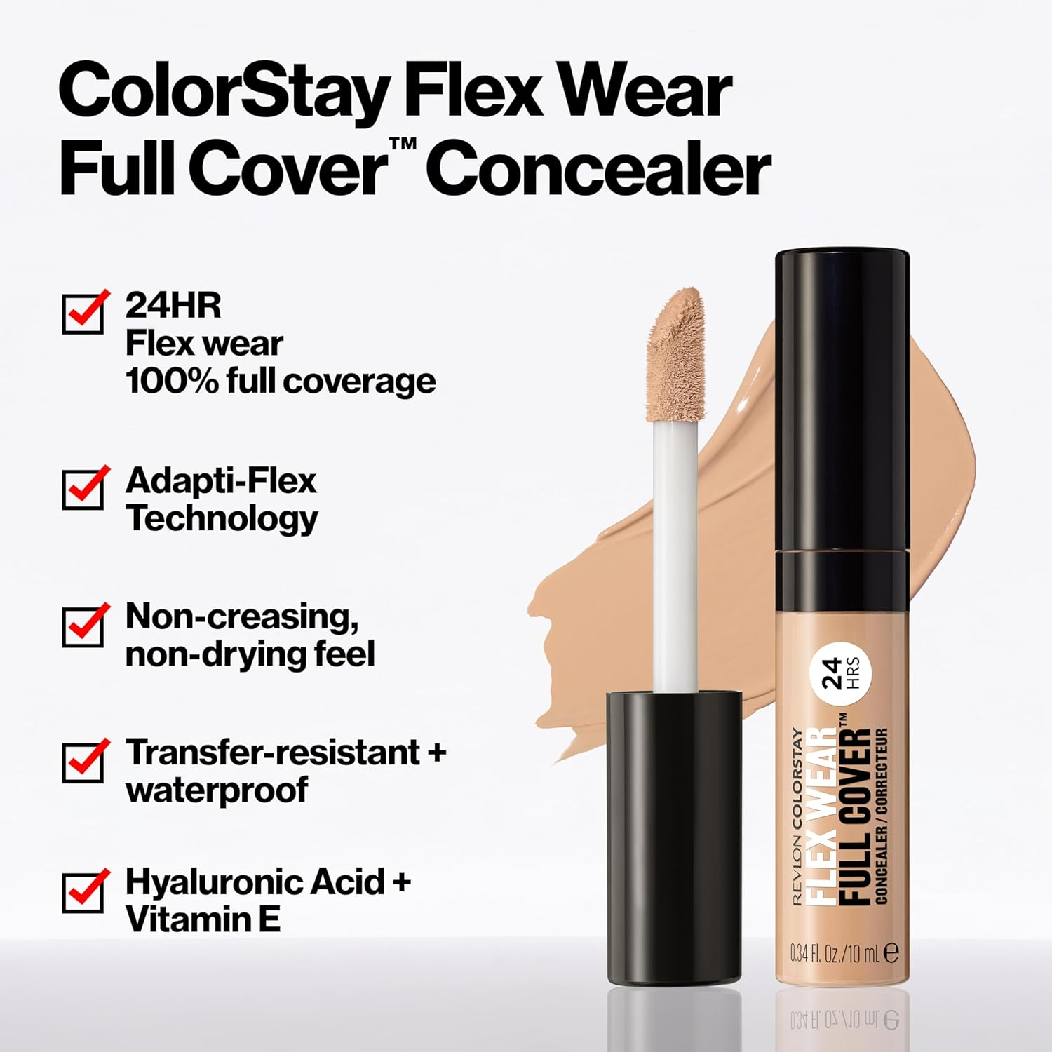 Revlon Colorstay Full Cover Flex Wear Concealer, Medium - Cinnamon image number 4