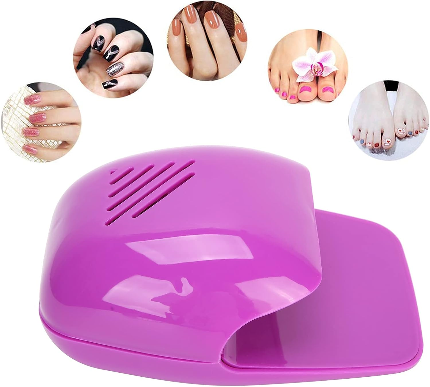 Professional Mini Nail Fan Dryer for Regular Polish Quick Dry Gel Blower Manicure Tool(Purple) - Purple image number 6