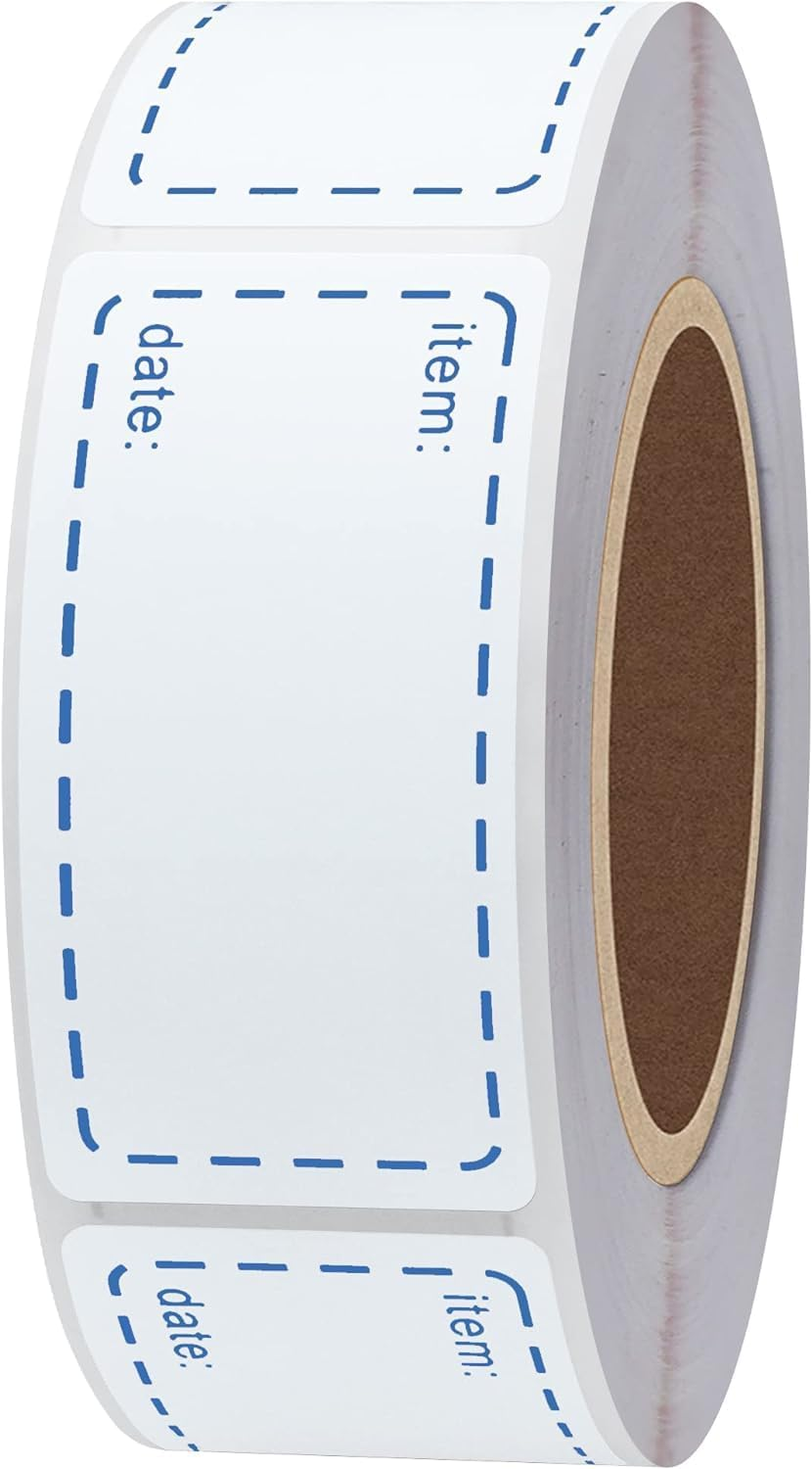 Hybsk Removable Freezer Labels 1X2 Inch Food Label 500 Pcs Refrigerator Storage Labels Waterproof Oil Resistant Pantry Label Date Stickers for Containers, Mason Jar, Bottle (Blue) - Red image number 6