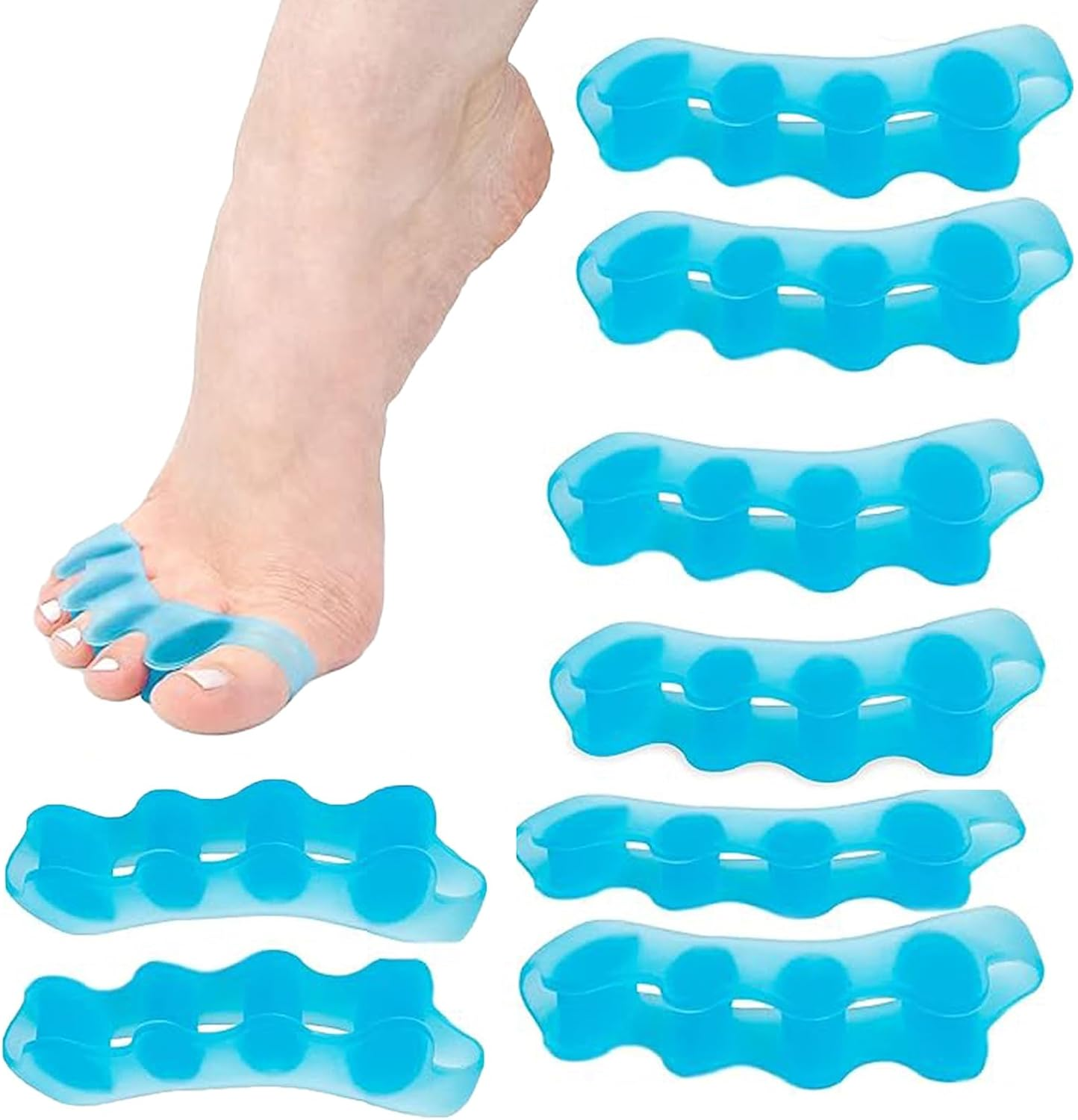 Toe Separators for Women Men, 4 Pair Silicone Toe Dividers Toe Spacers for Plantar Fasciitis Bunions Overlapping Hammer Toe Spacers image number 4