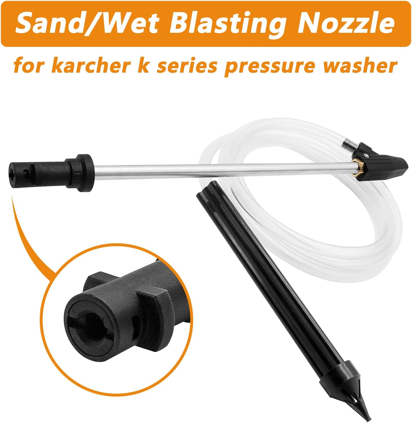 3M High Pressure Washer Sandblasting Sand and Wet Blaster Kit Replacement Fit for Karcher K1 K2 K3 K4 K5 K6 K7 K Series,Pressure Washer Lance with Hose Home Pressure Washer image number 6