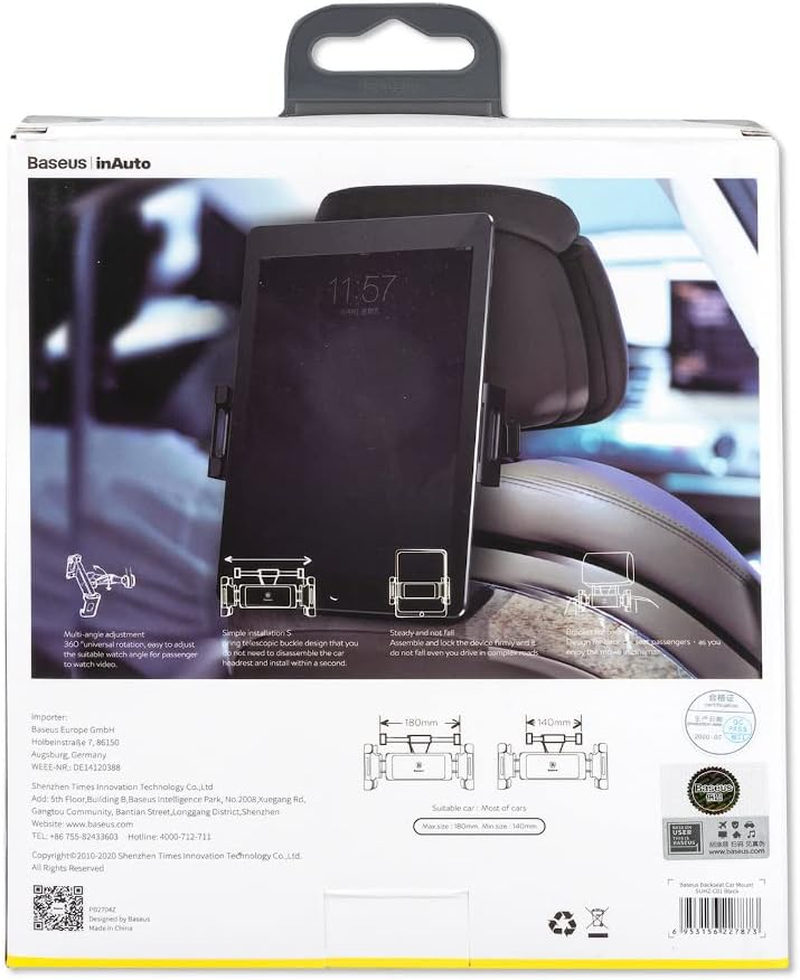 Baseus 360 Backseat Car Mount Bracket, Black
