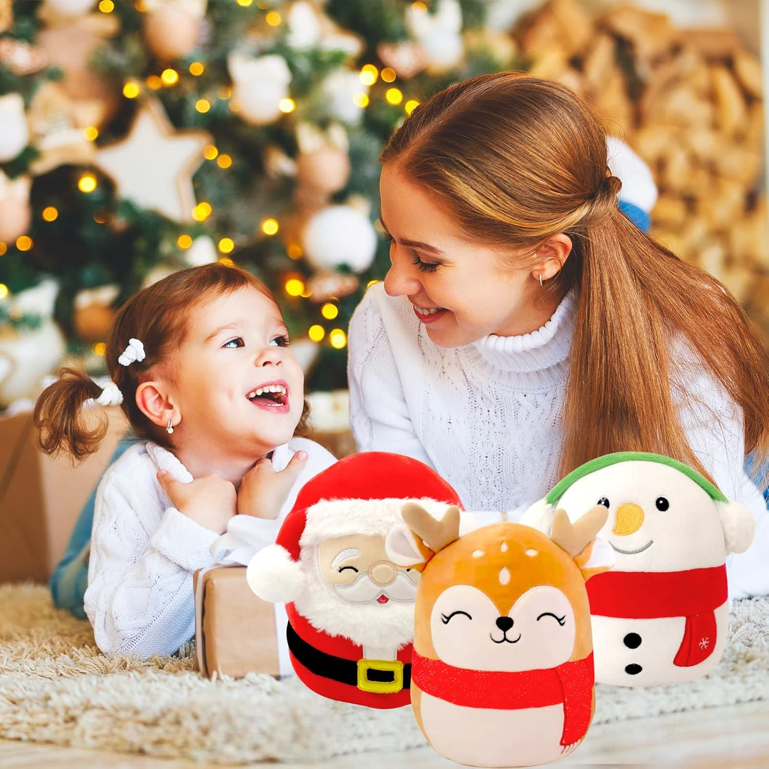 POPOYU Moose Cuddly Toy, Kawaii Plush Stuffed Toy, 8 Inch Christmas Plush Toy, Santa Claus Stuffed Toy for Children image number 2