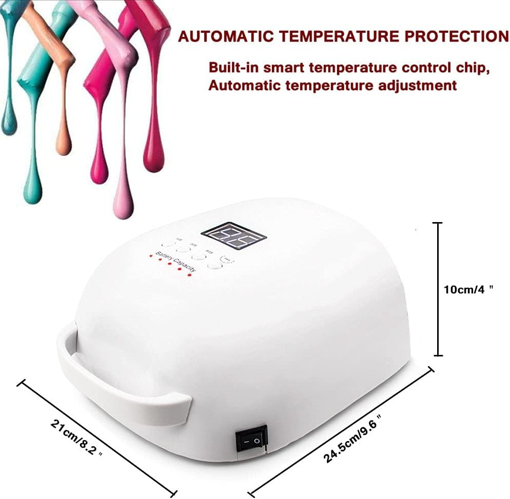 Nail Lamp, 86W Rechargeable LED Gel Nail Lamp,Cordless Nail Dryer,15600Mah Wireless Nail Polish Curing Lamp,Professional Nail Art Manicure Tools image number 2