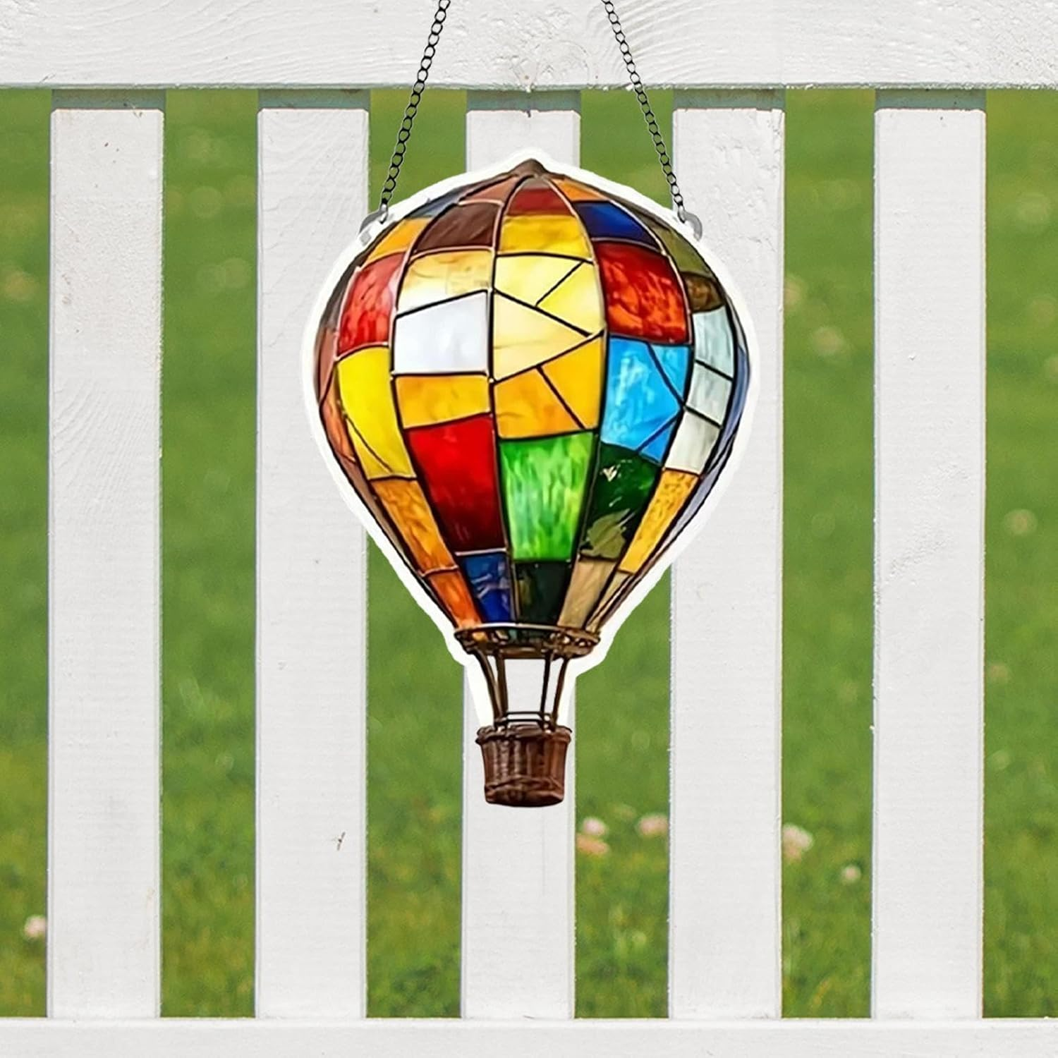 Solar Hot Air Balloon Lantern with Flame, Decorative Flickering Flame Lamp, Decorative Weather-Resistant Hangable Lantern for Yard Porch Patio Wedding Birthday Halloween Christmas image number 5