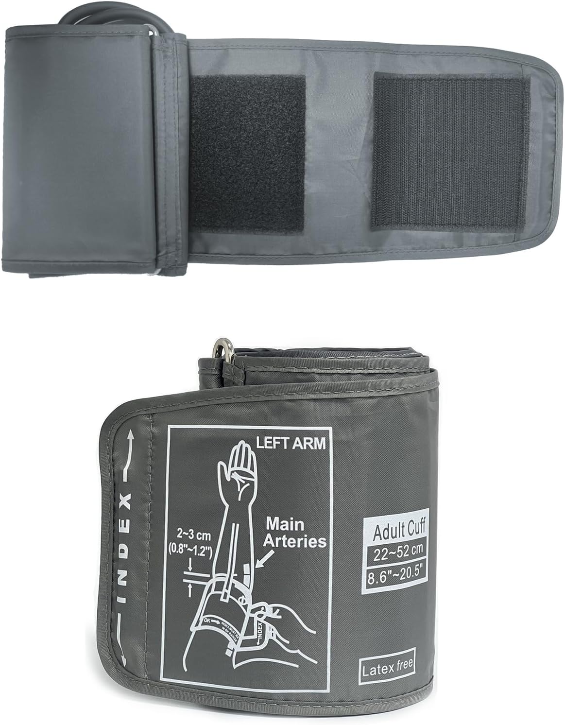 Electronic Blood Pressure Machine Arm Strap,Wrist Blood Pressure Monitor Arm Strap,Blood Pressure Cuff,22-52Cm,Compatible for Omron Blood Pressure Monitor(Light Gray) image number 5