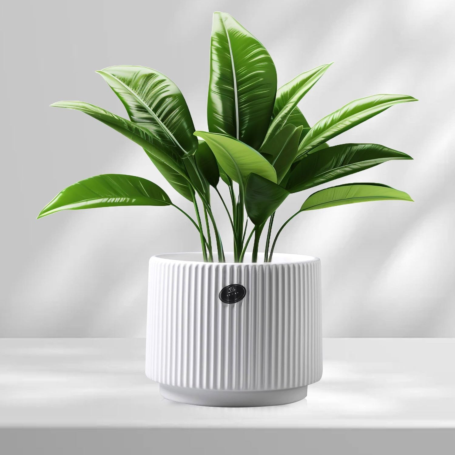 White Ceramic Plant Pot 6.5" Indoor/Outdoor Thickened Flower Planter with Drainage Holes for Plants, Succulents, Flowers, and Herbs image number 4