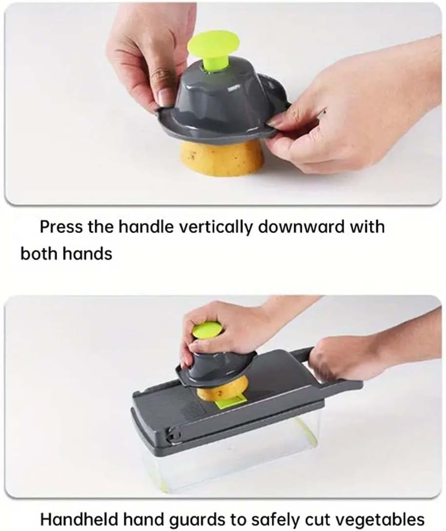 Trendgolden Chopper, Trendgolden 14Pcs Multi-Functional Vegetable Cutter & Slicer, 14 in 1 Kitchen Gadget, Dicer, Slicer, Onion Cutter, Vegetable Chopper with Container (16 Set) image number 3