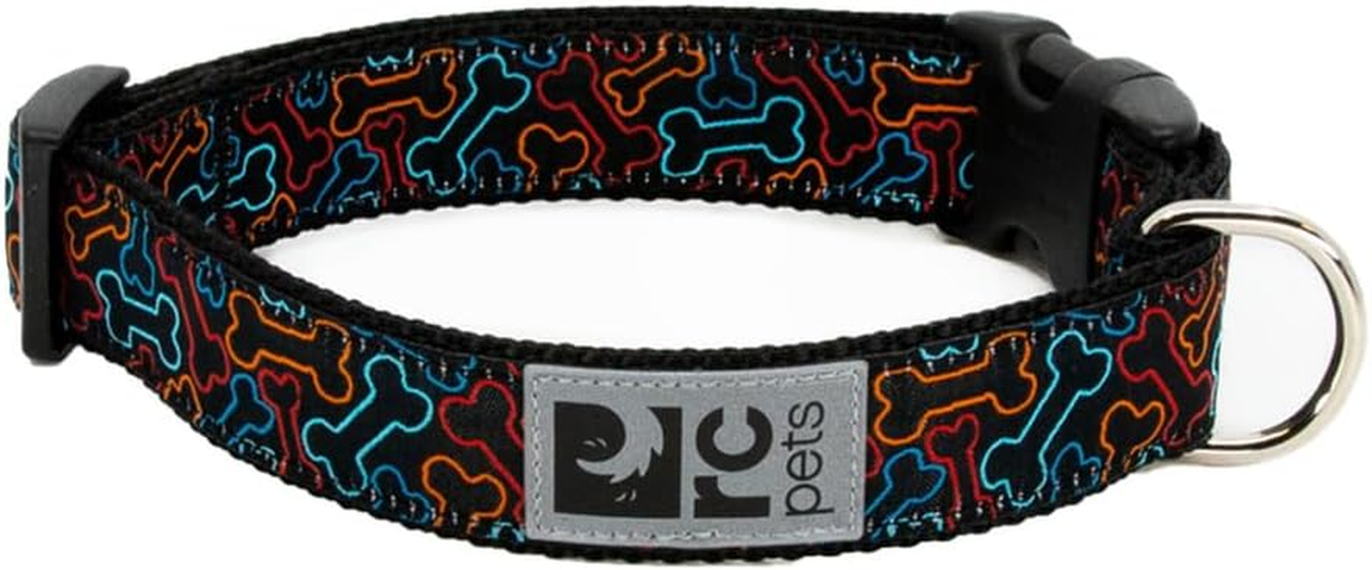 RC Pets 1 Inch Adjustable Dog Clip Collar, Medium, Bright Paisley